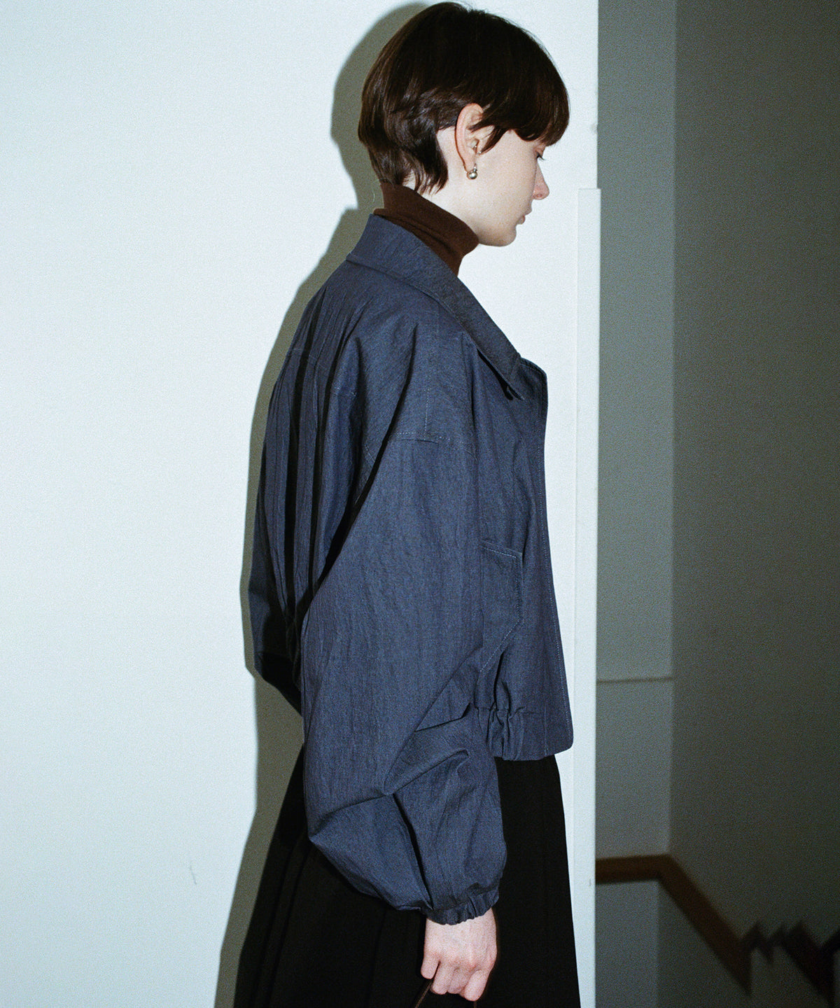 Balloon Sleeve Cropped Blouson