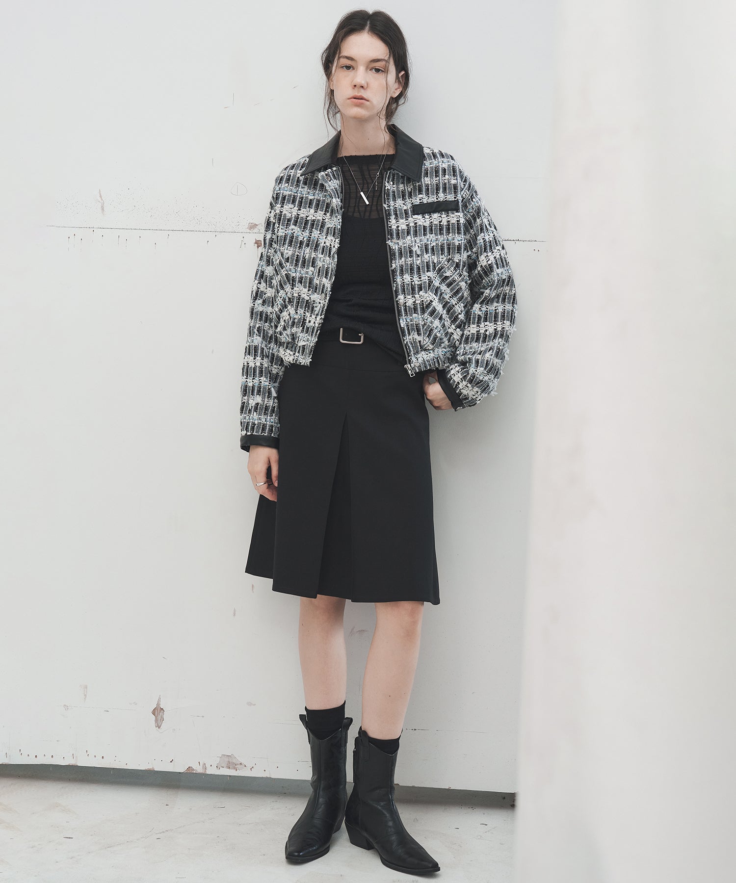 2-Way Tuck Pleated Midi Skirt