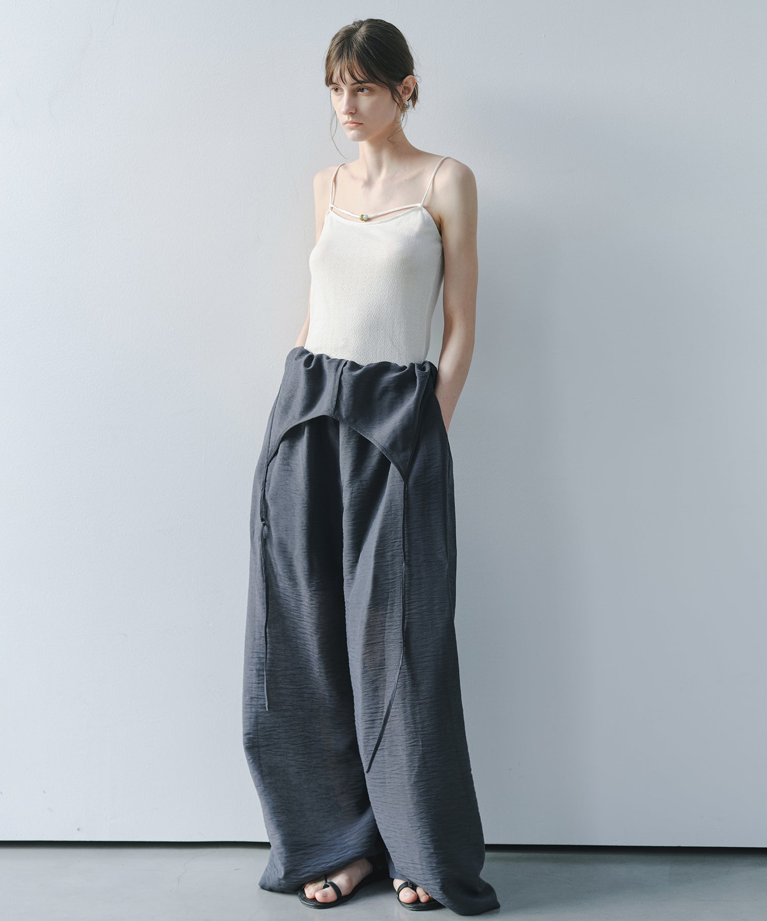 「7月中旬～下旬出荷」Multi-Way Linen Blend Wide Jumpsuit