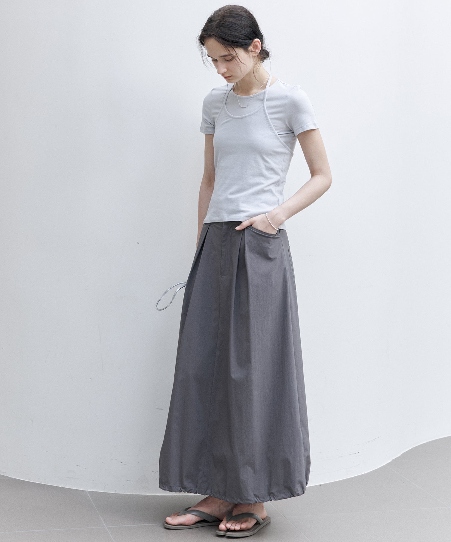 Layered Halter Neck T-Shirt Set