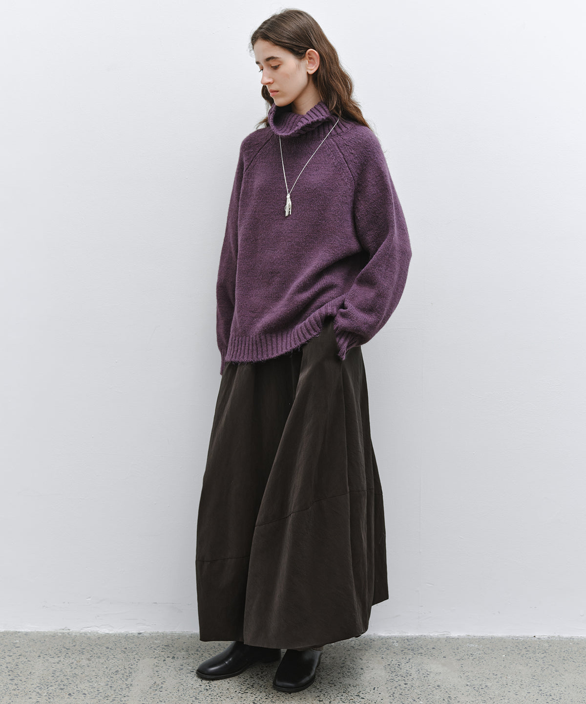「11月下旬出荷予定」Turtleneck Raglan Knit Sweater