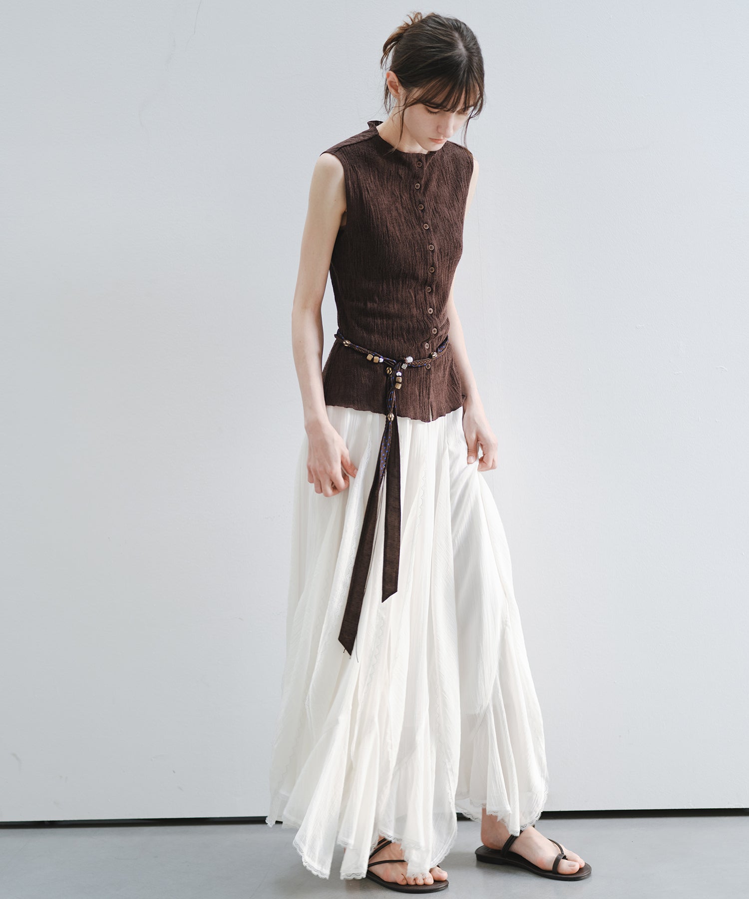 「7月上旬～中旬出荷」Textured Knit Sleeveless Top
