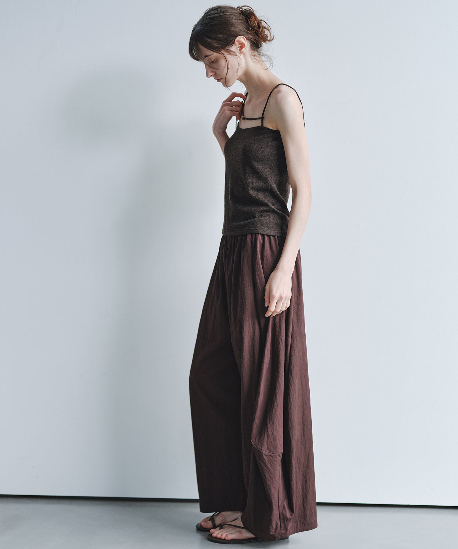 「8月中旬～下旬出荷」Wool Silk Beaded Strap Camisole
