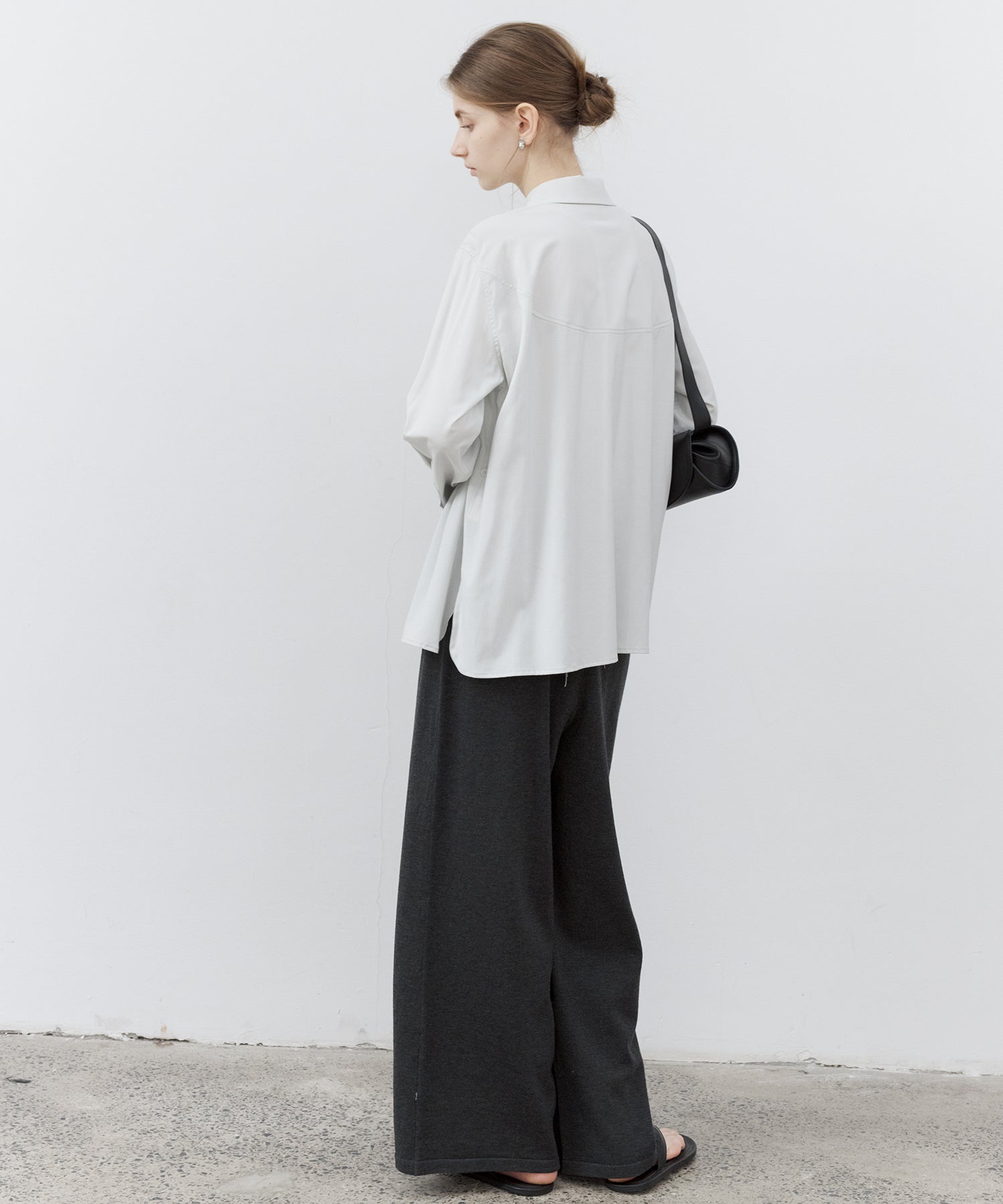 Drawstring Knit Wide Pants