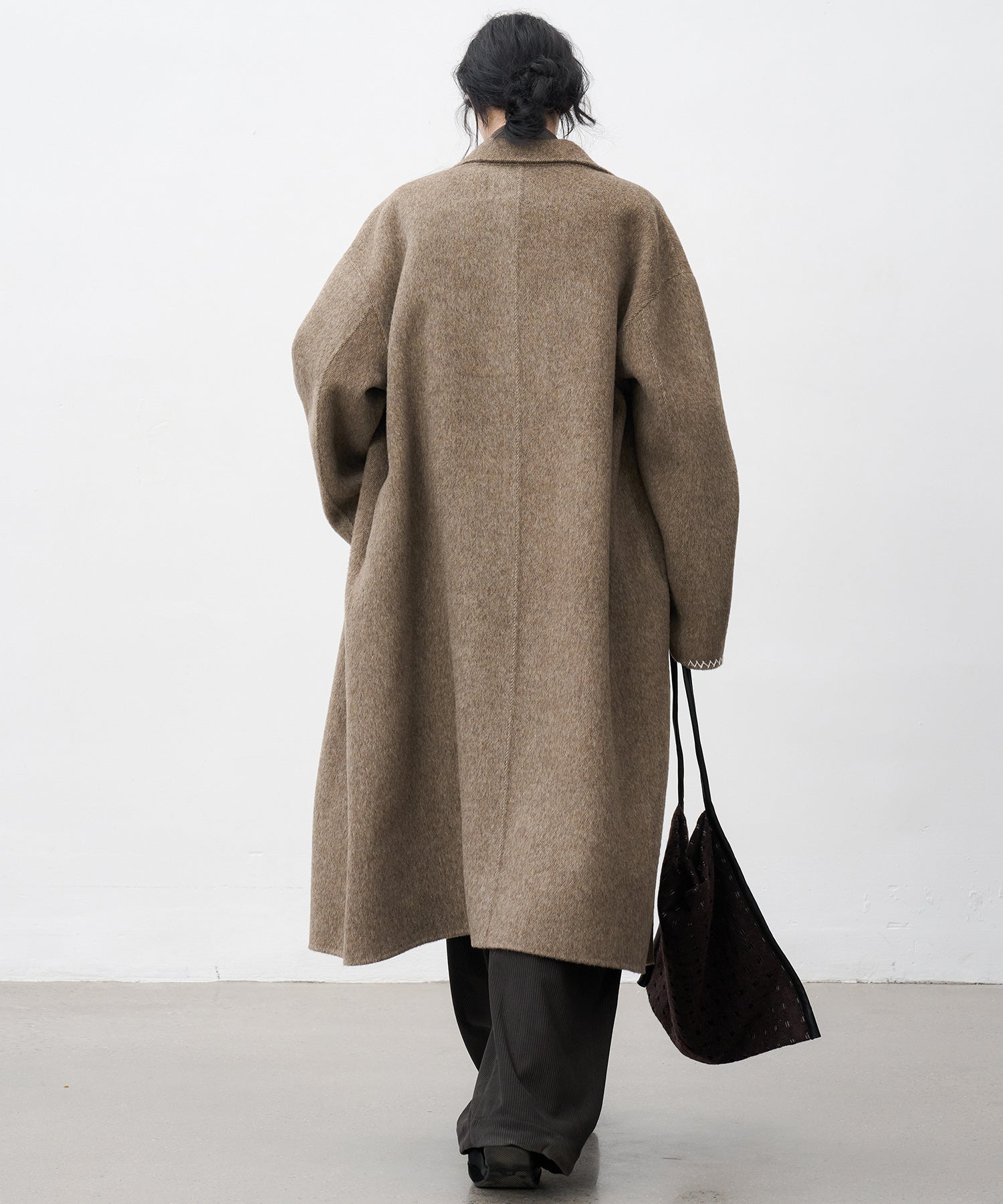 100% Wool Double-Face Long Lapel Oversized Overcoat