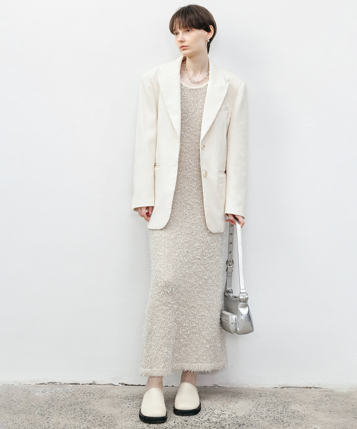 Textured Oversized Tailored Jacket
