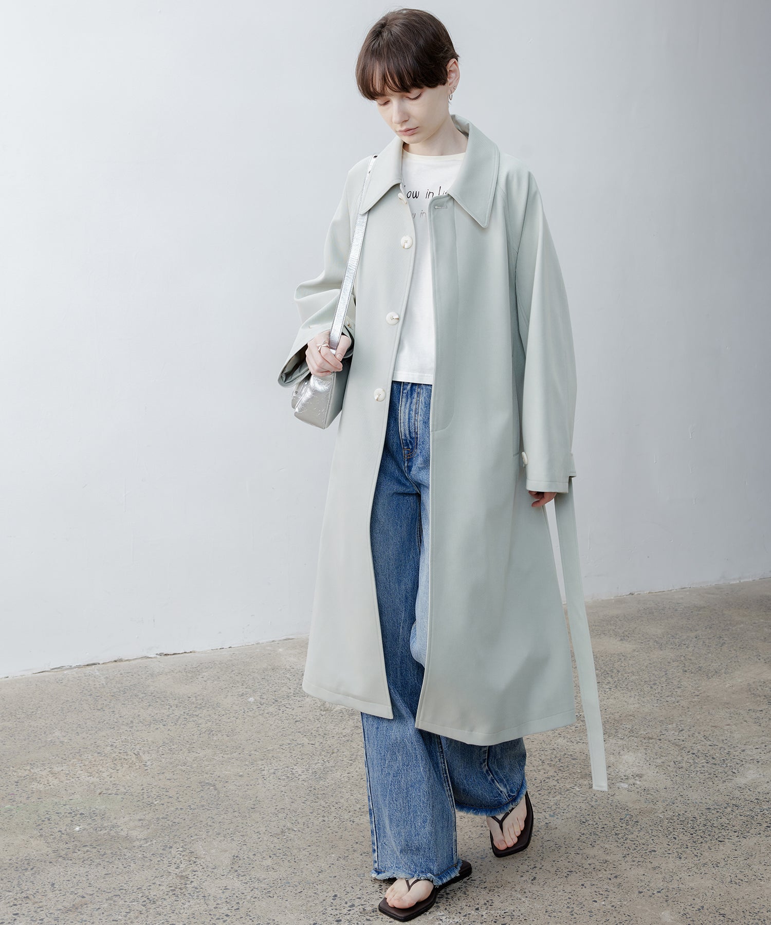 Oversized Raglan Sleeve Long Coat with Belt