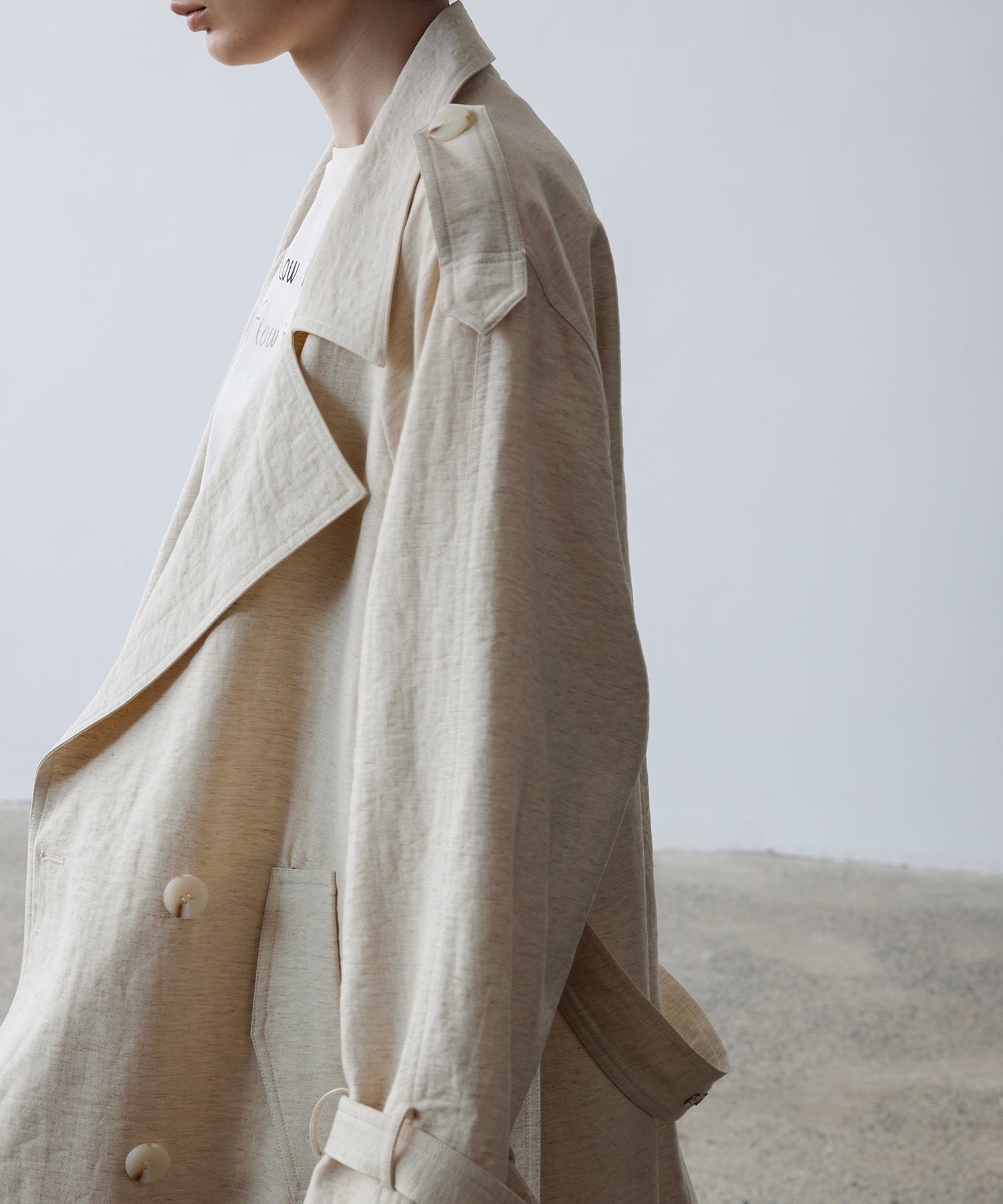 Double-Breasted Epaulette Trench Coat