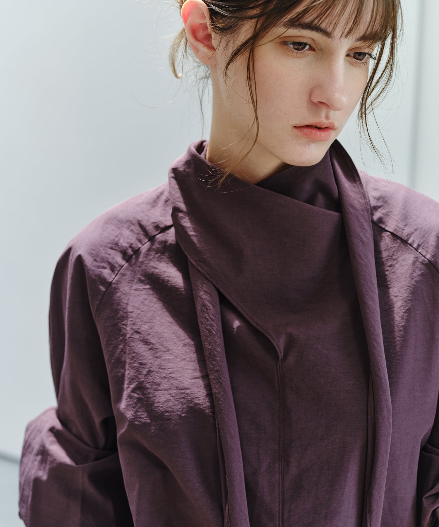 「9月下旬出荷予定」Cross Stole Collar Oversized Shirt