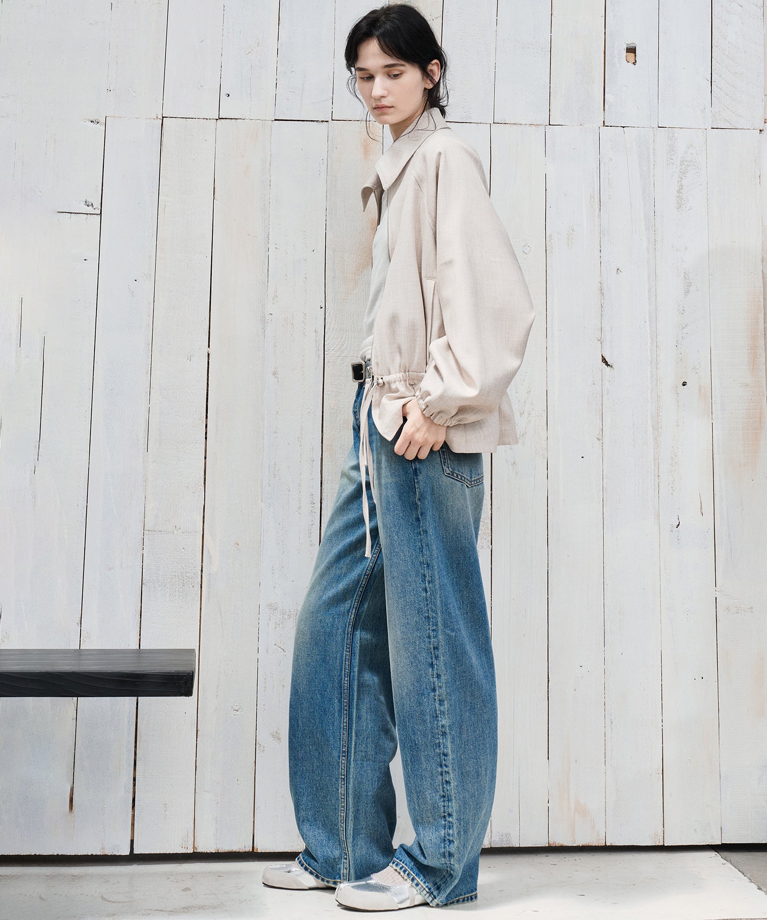 Drawstring-Waist Casual Jacket