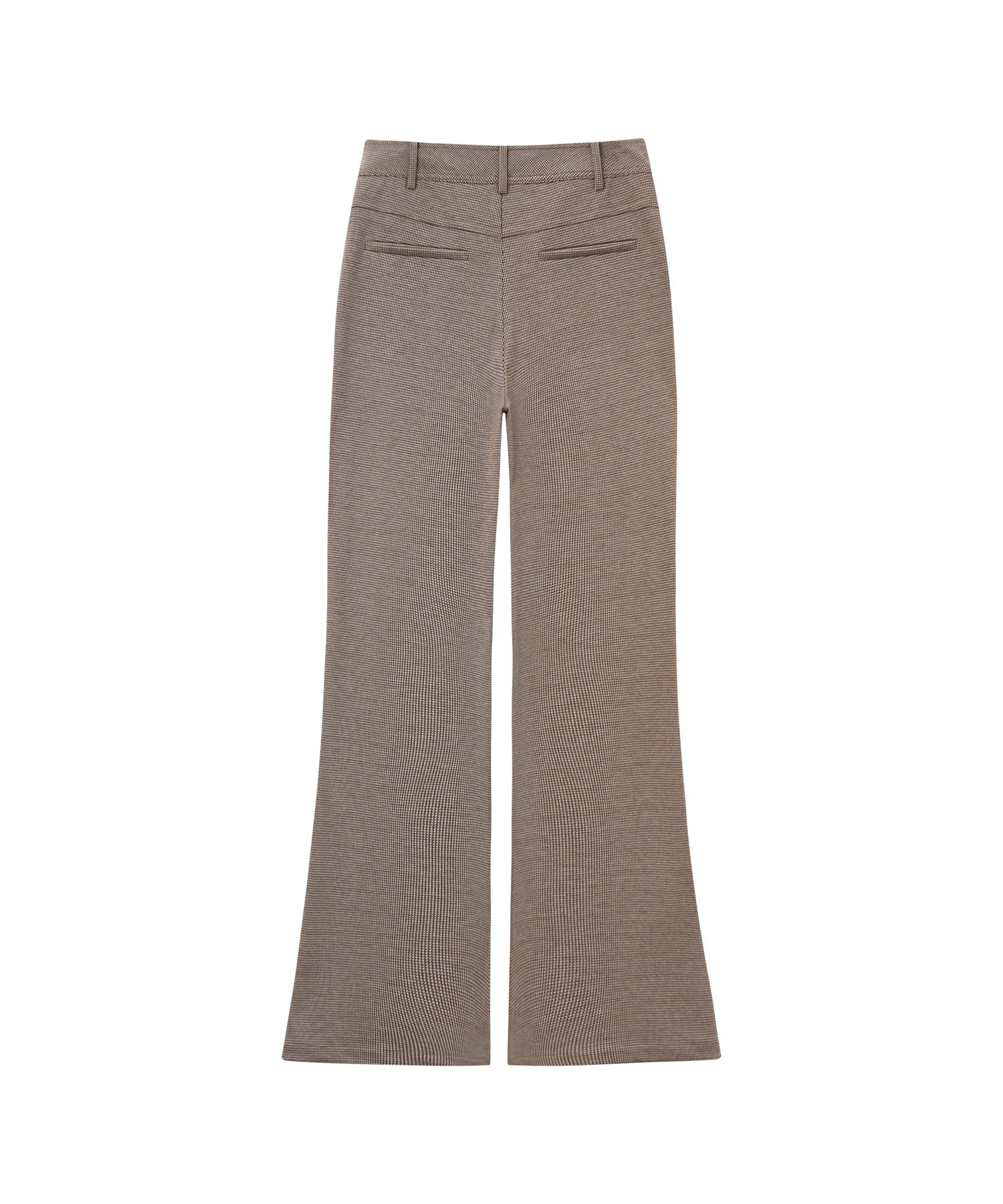 Wool Blend Check Flared Pants