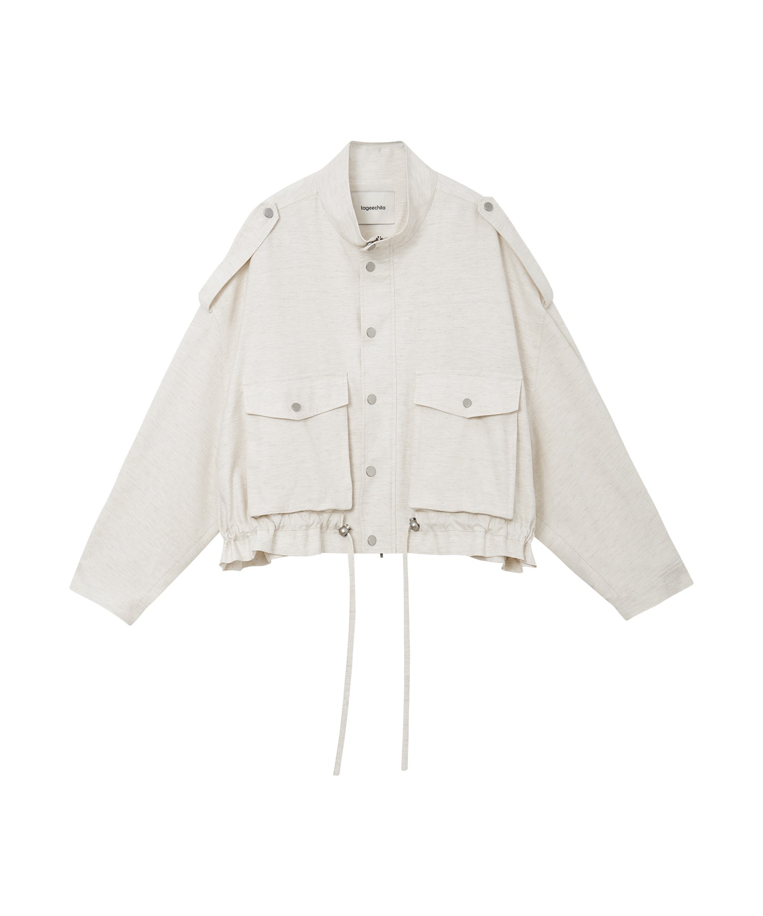 "Shipping late February to early March" Stand Collar Check Drawstring Jacket