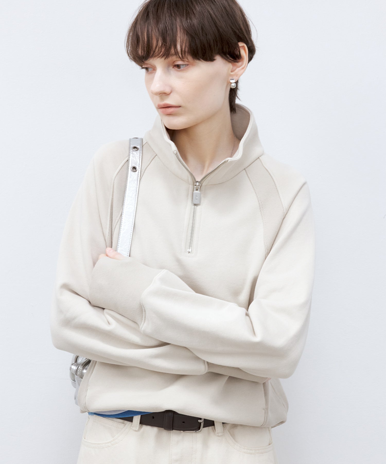 Half-Zip Oversized Pullover