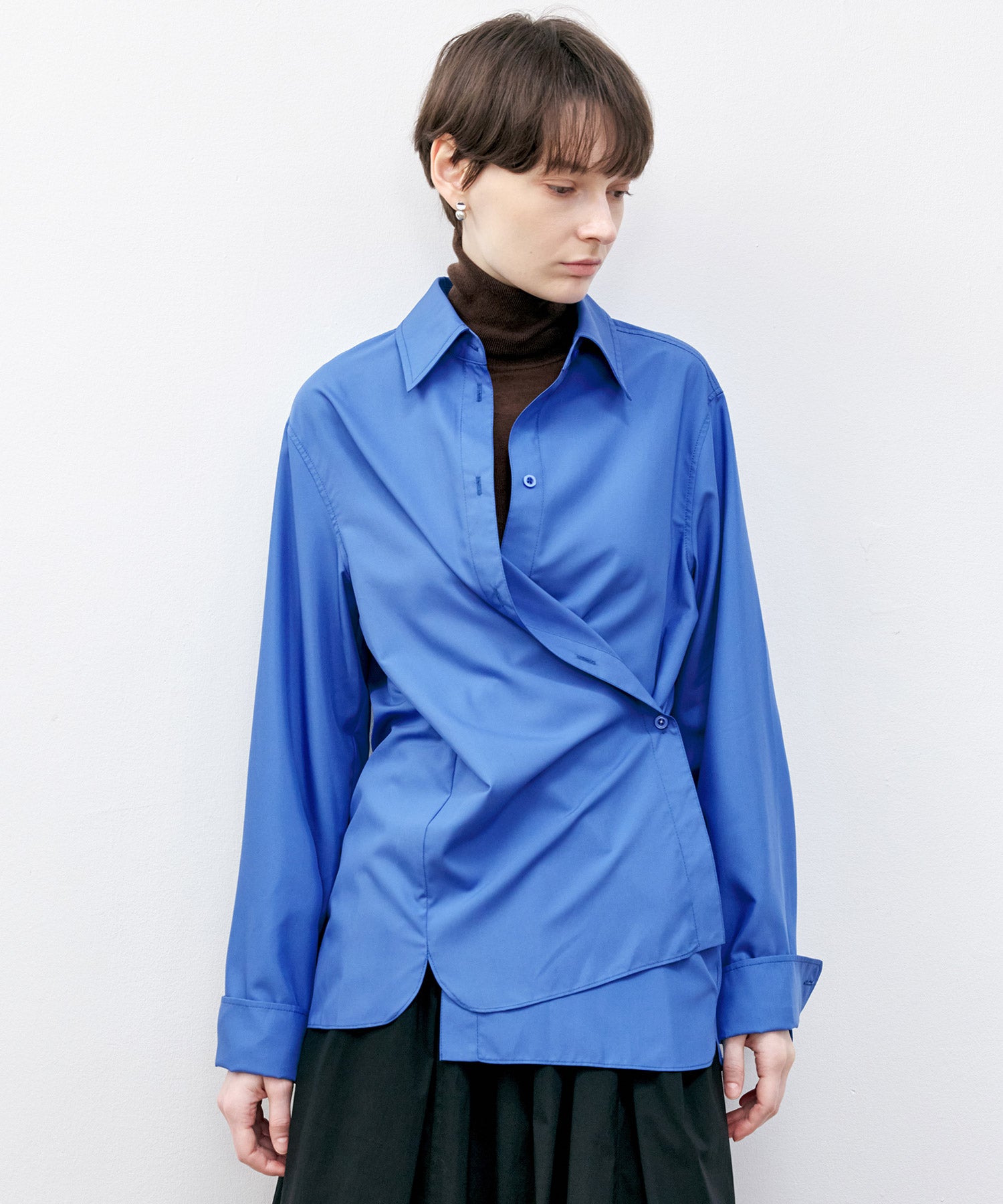 Cross-Front Button 2-Way Shirt