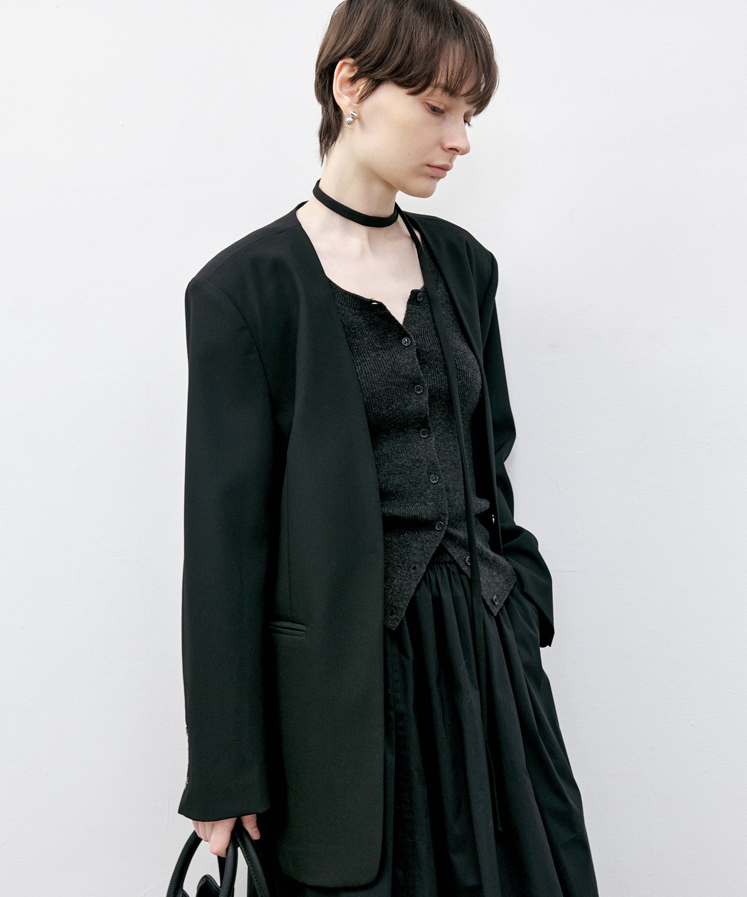 Front Button Soft Wool-Blend Knit Vest