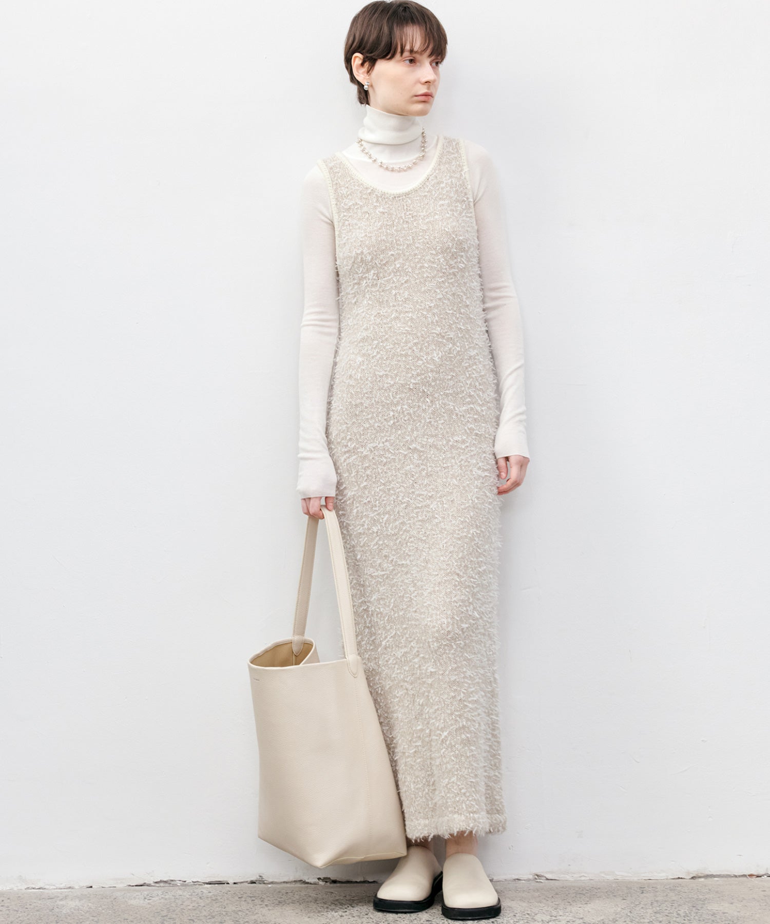 Tweed Round Neck Knit Dress