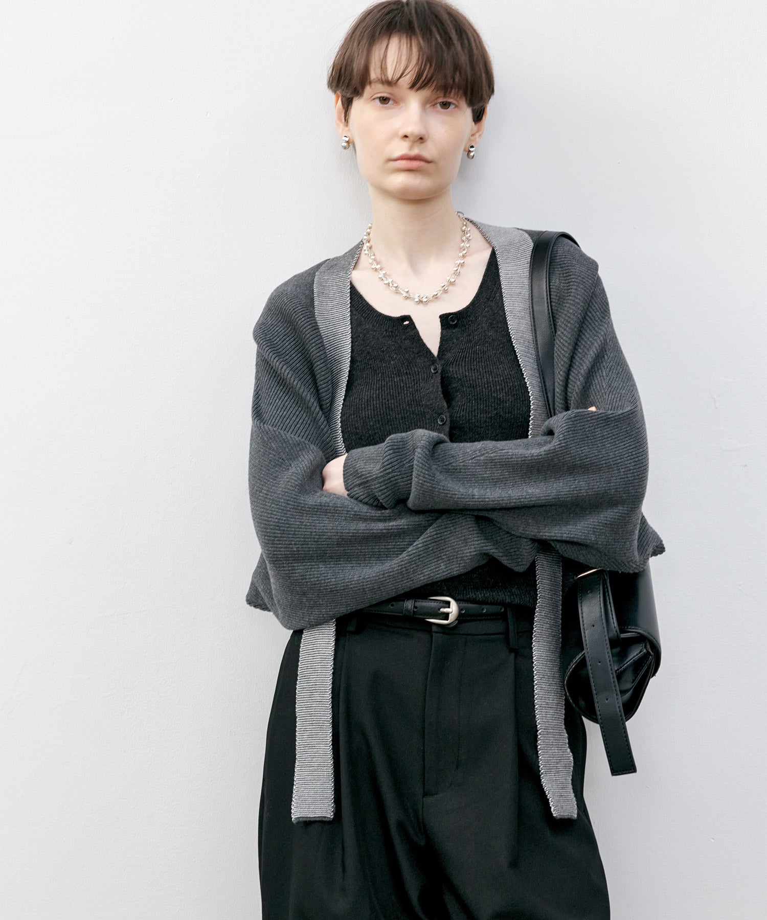 Front Button Soft Wool-Blend Knit Vest