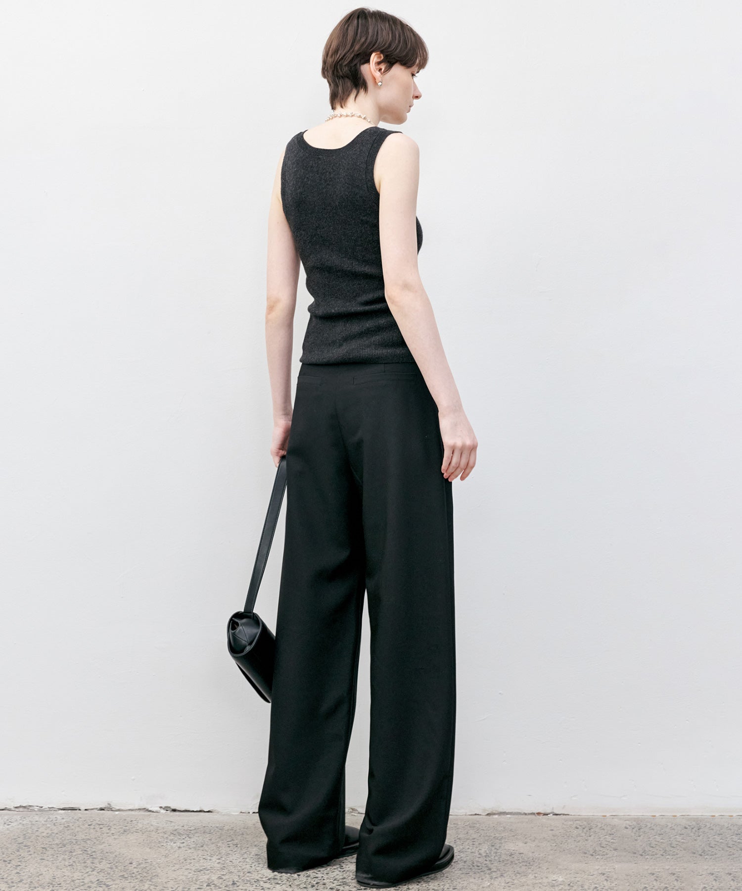 Front Button Soft Wool-Blend Knit Vest