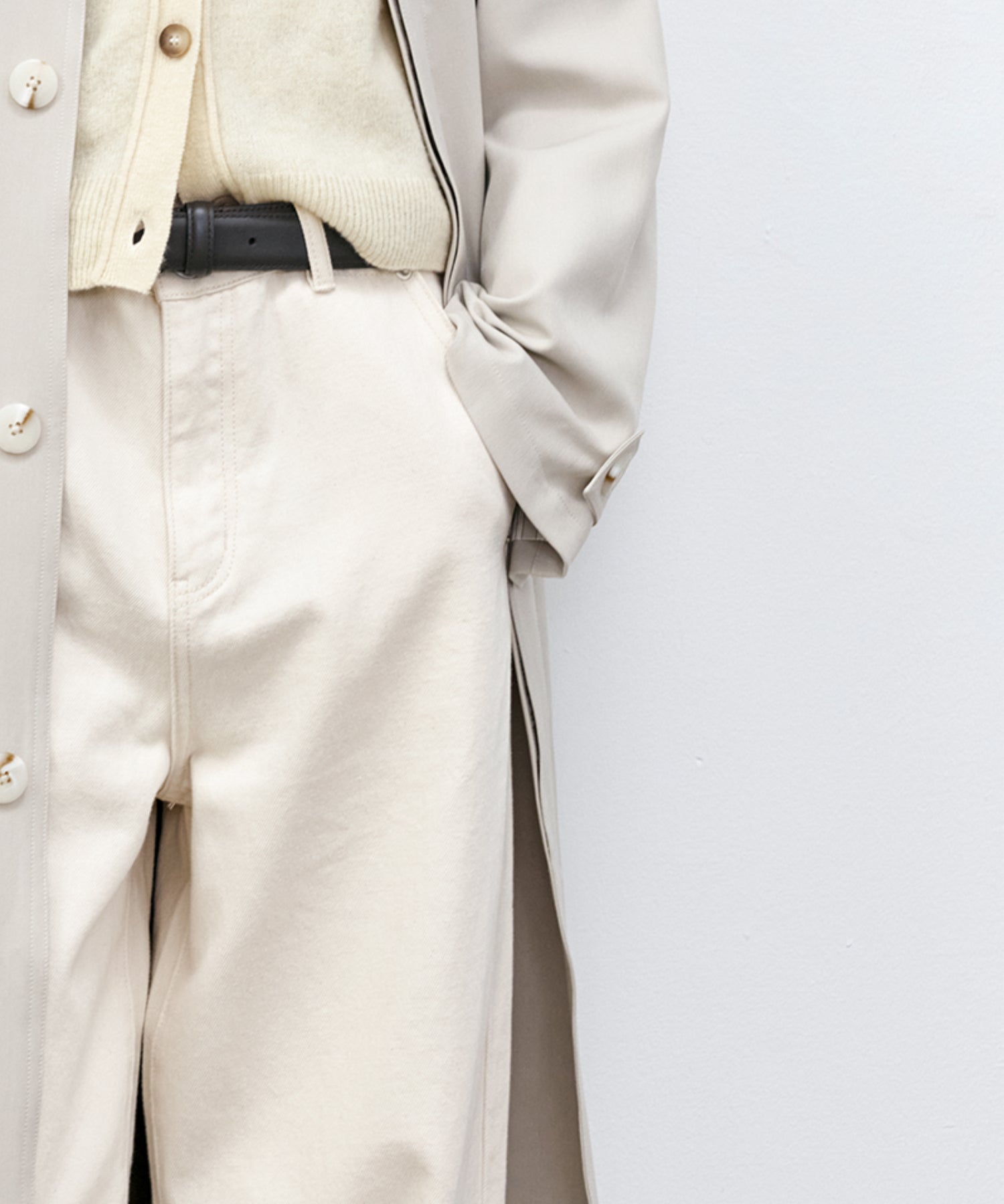 Basic Straight Narrow White Denim