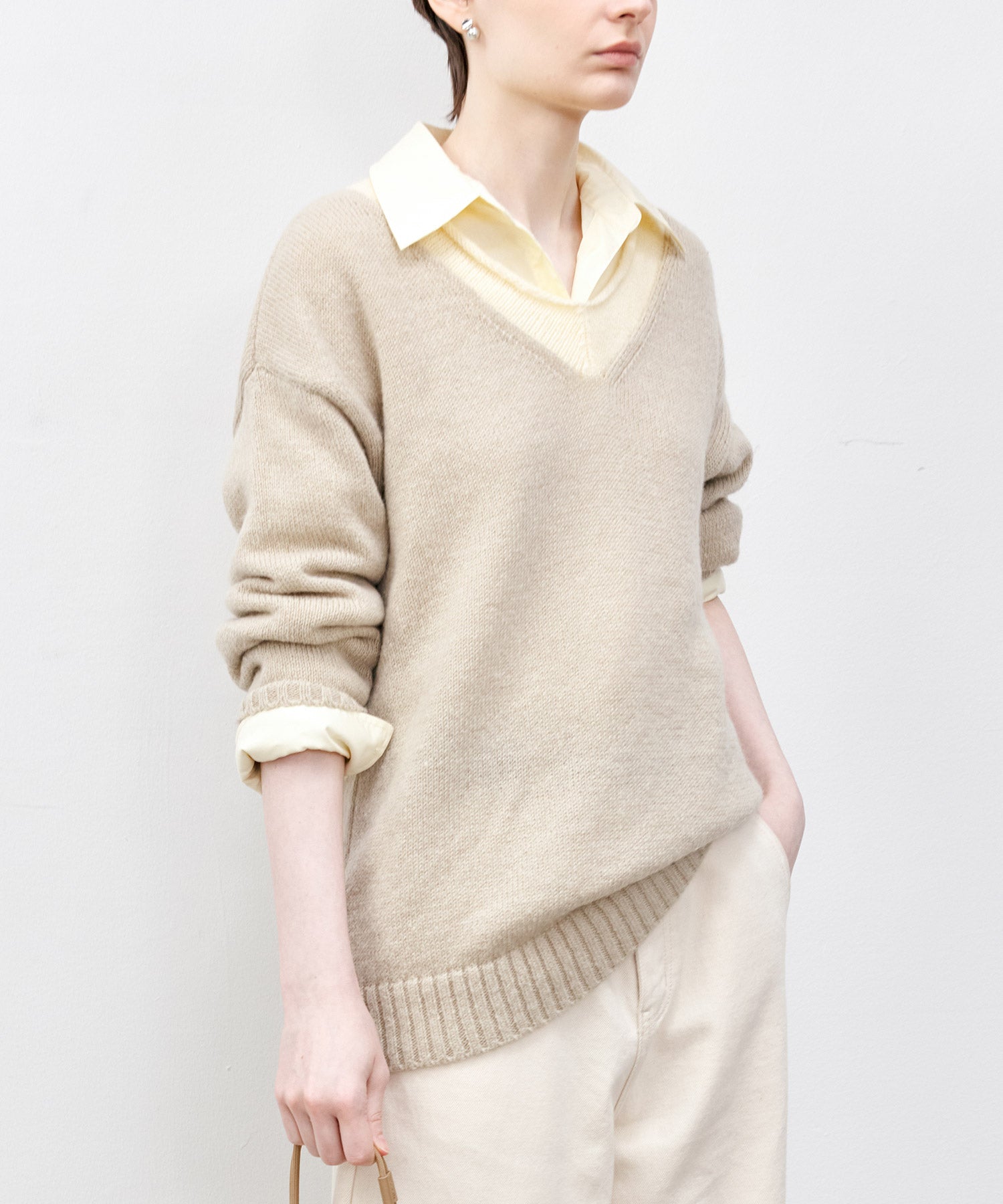 Cross-Front Button 2-Way Shirt