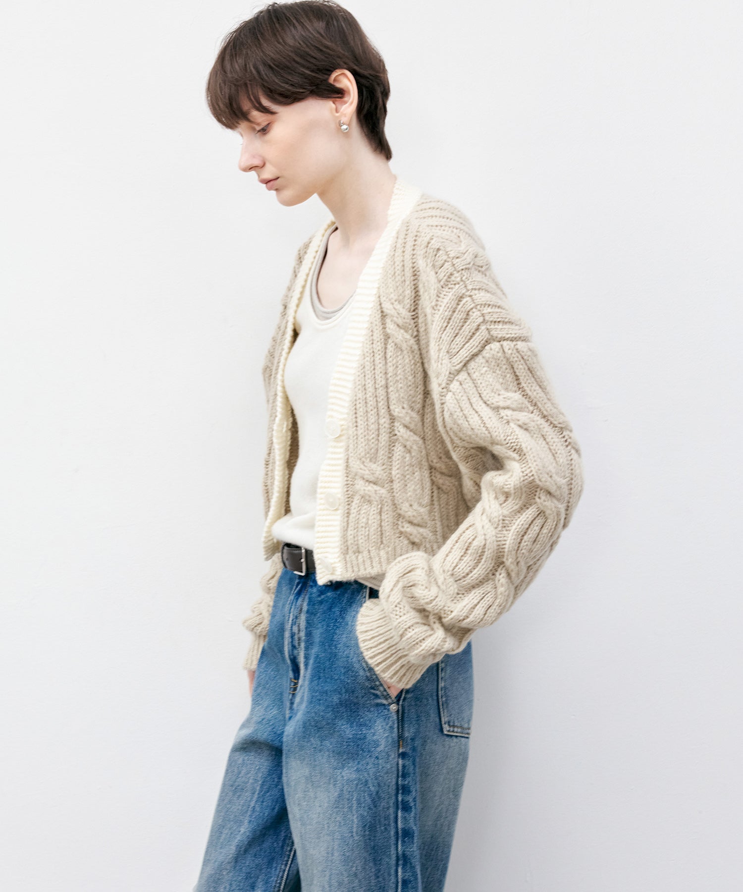 Cable Knit Cropped Bolero