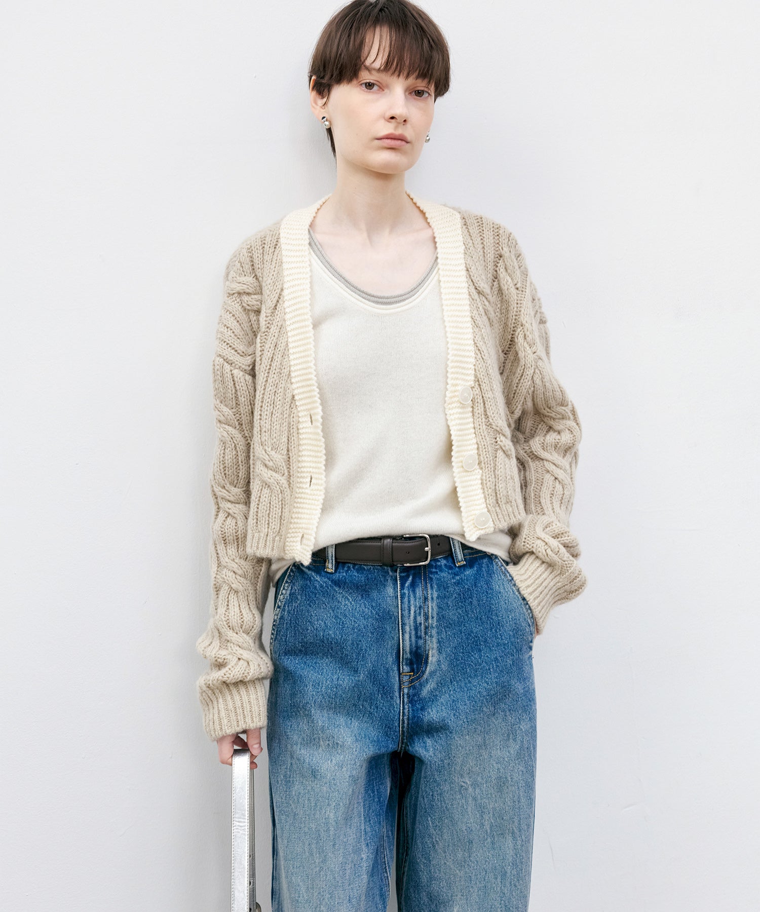 Cable Knit Cropped Bolero