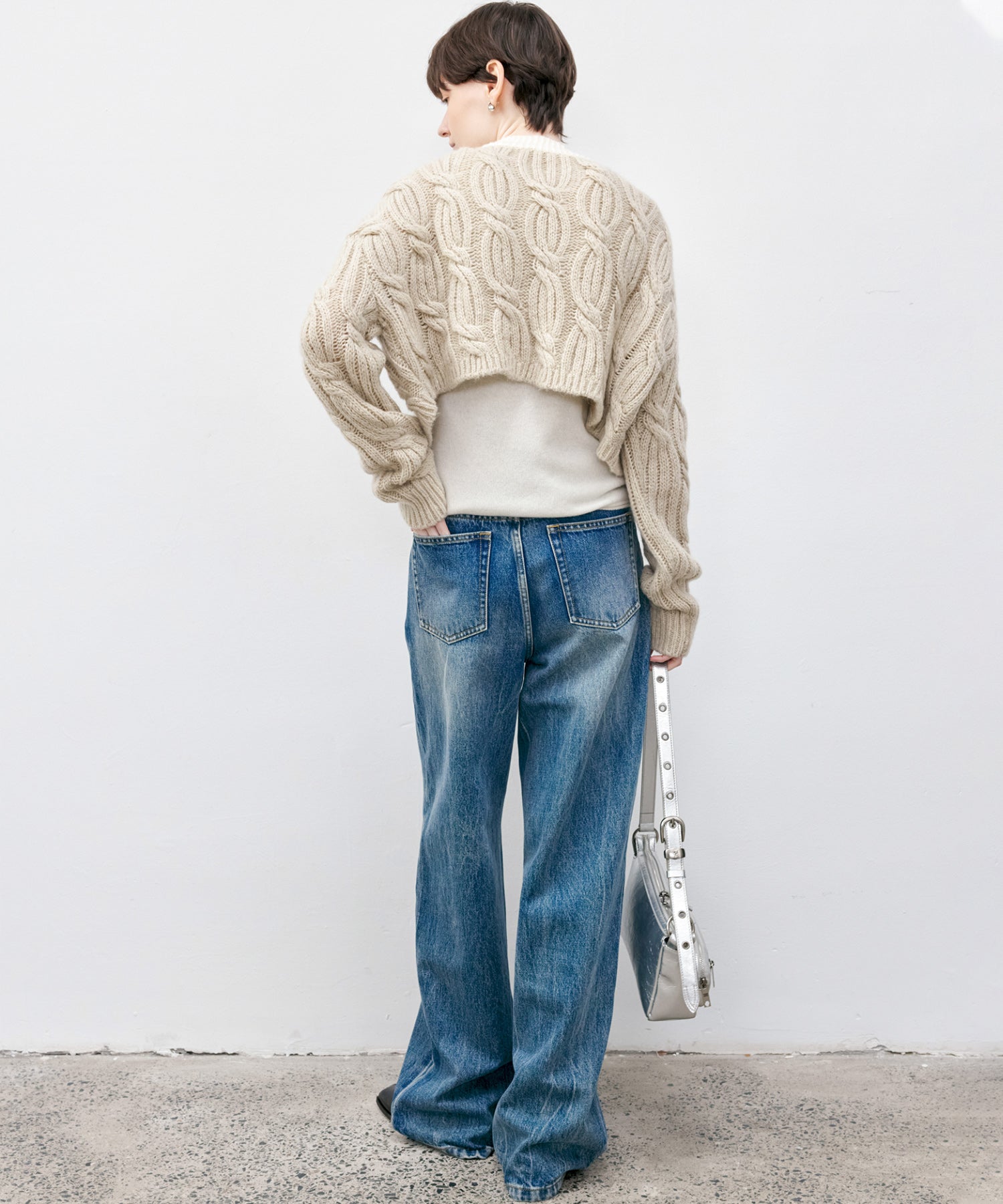 Cable Knit Cropped Bolero