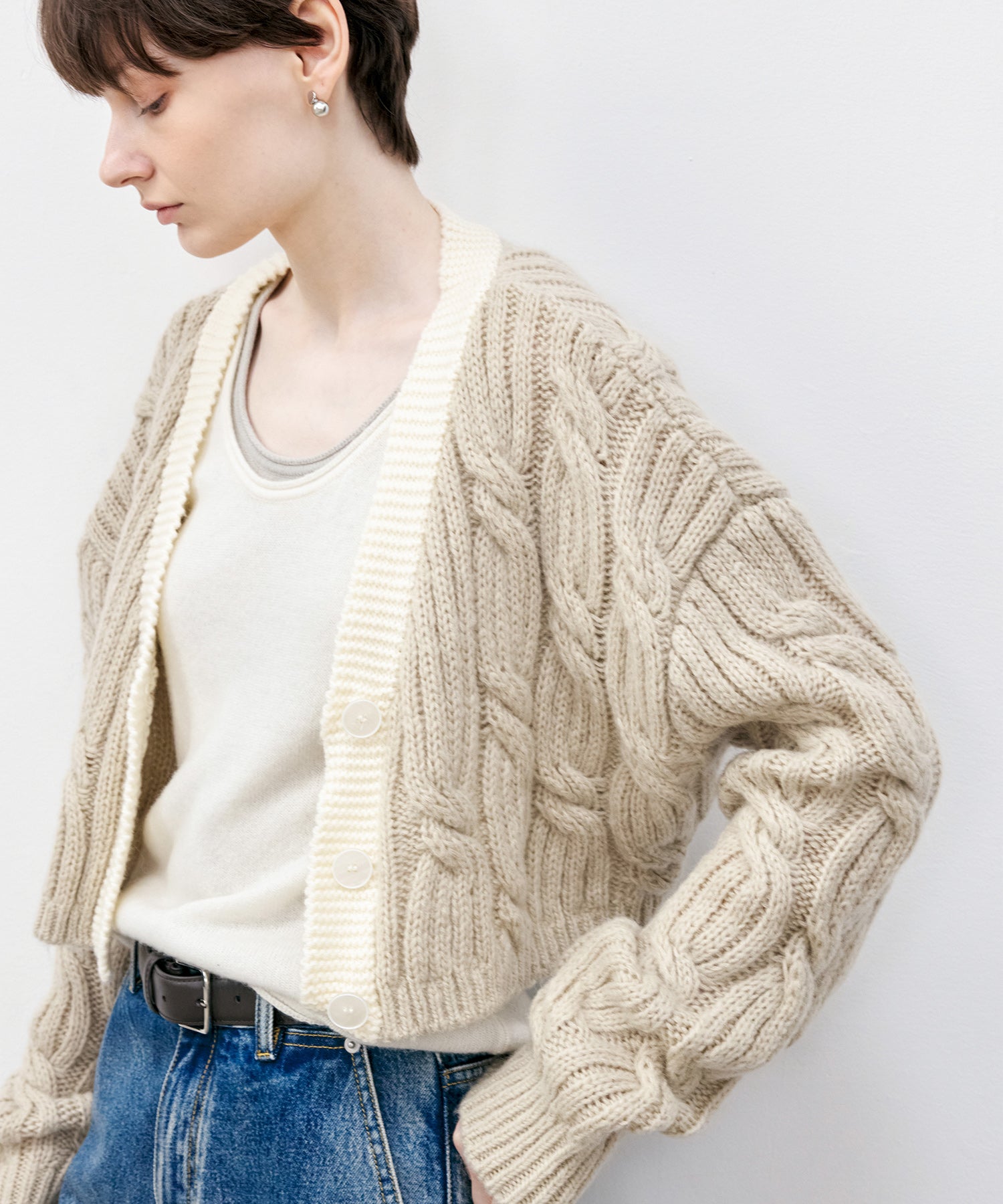 Cable Knit Cropped Bolero