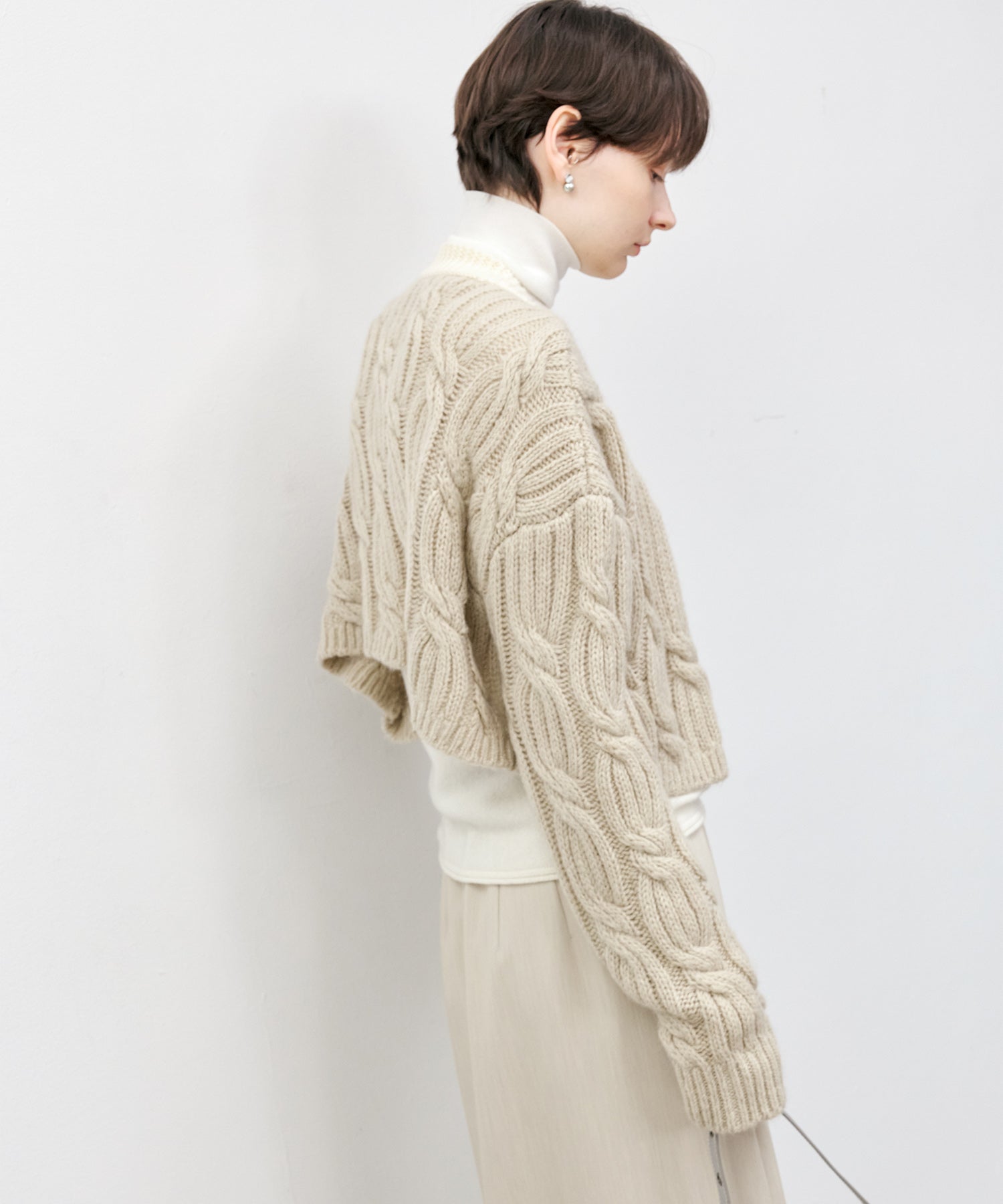 Cable Knit Cropped Bolero