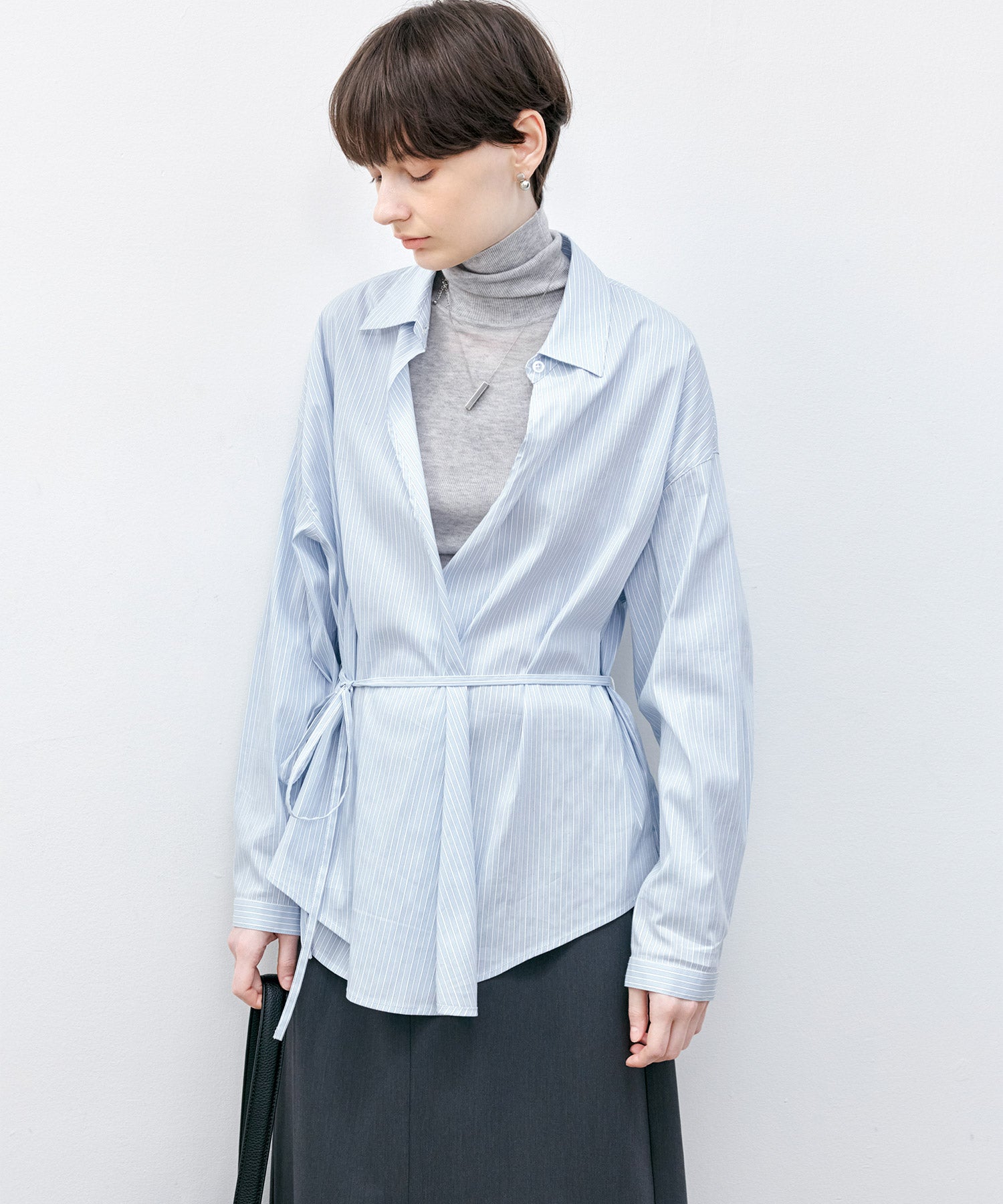 Contrast Panel Turtleneck Top