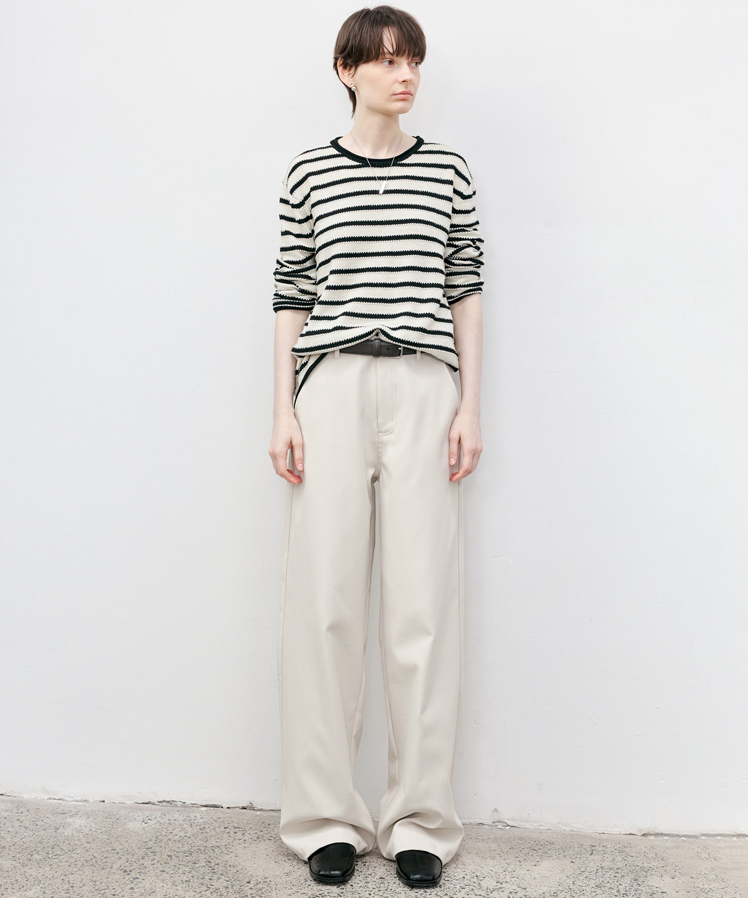 White Straight-Leg Pants