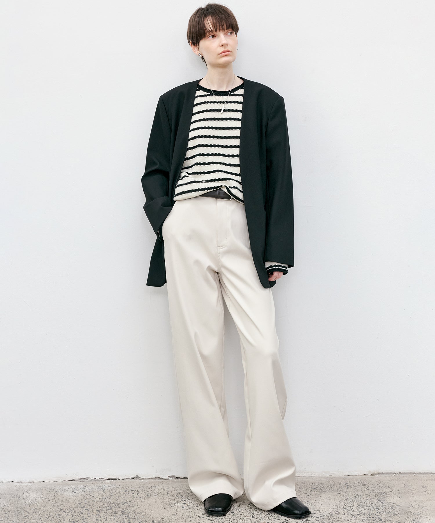 White Straight-Leg Pants