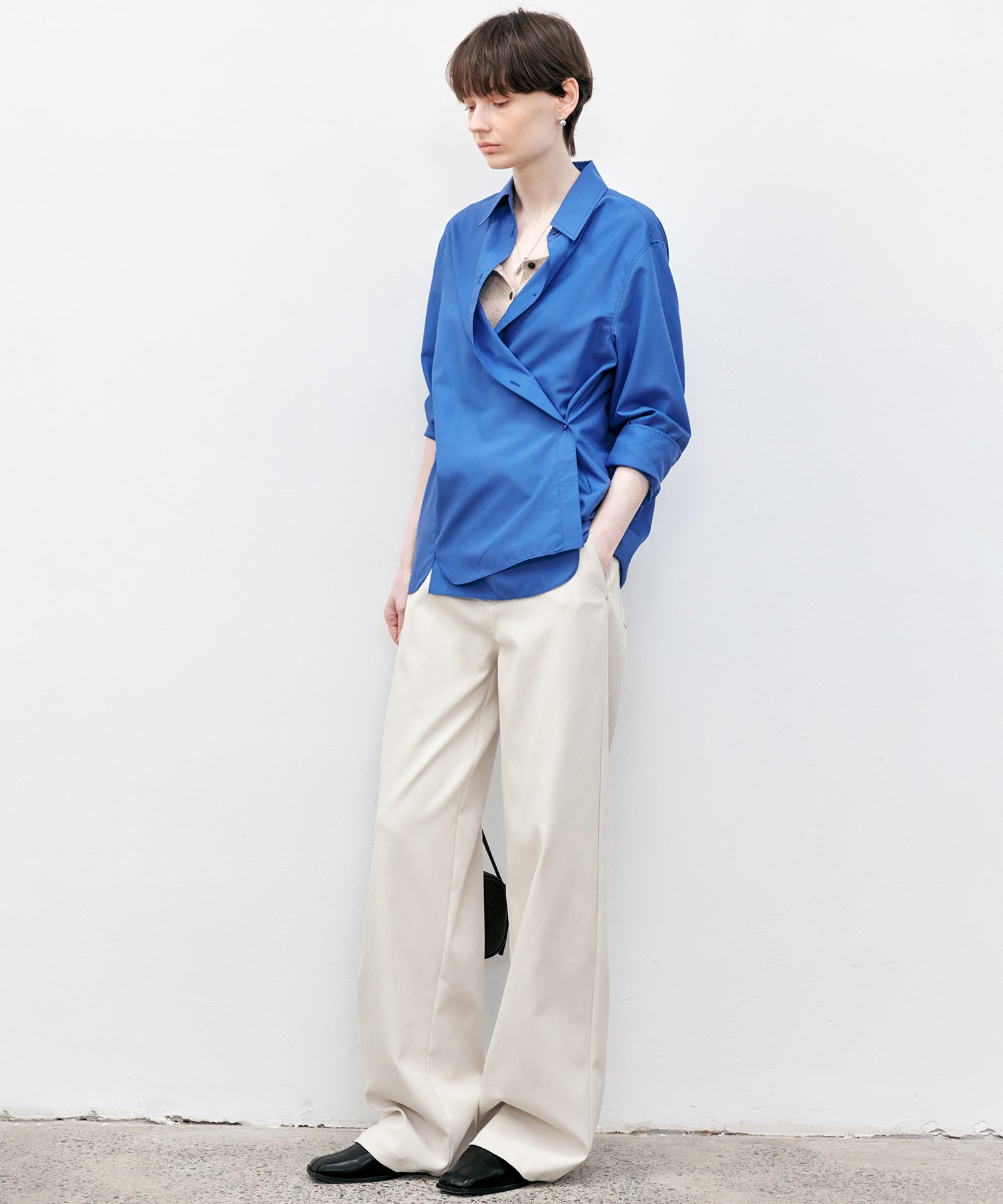 Cross-Front Button 2-Way Shirt
