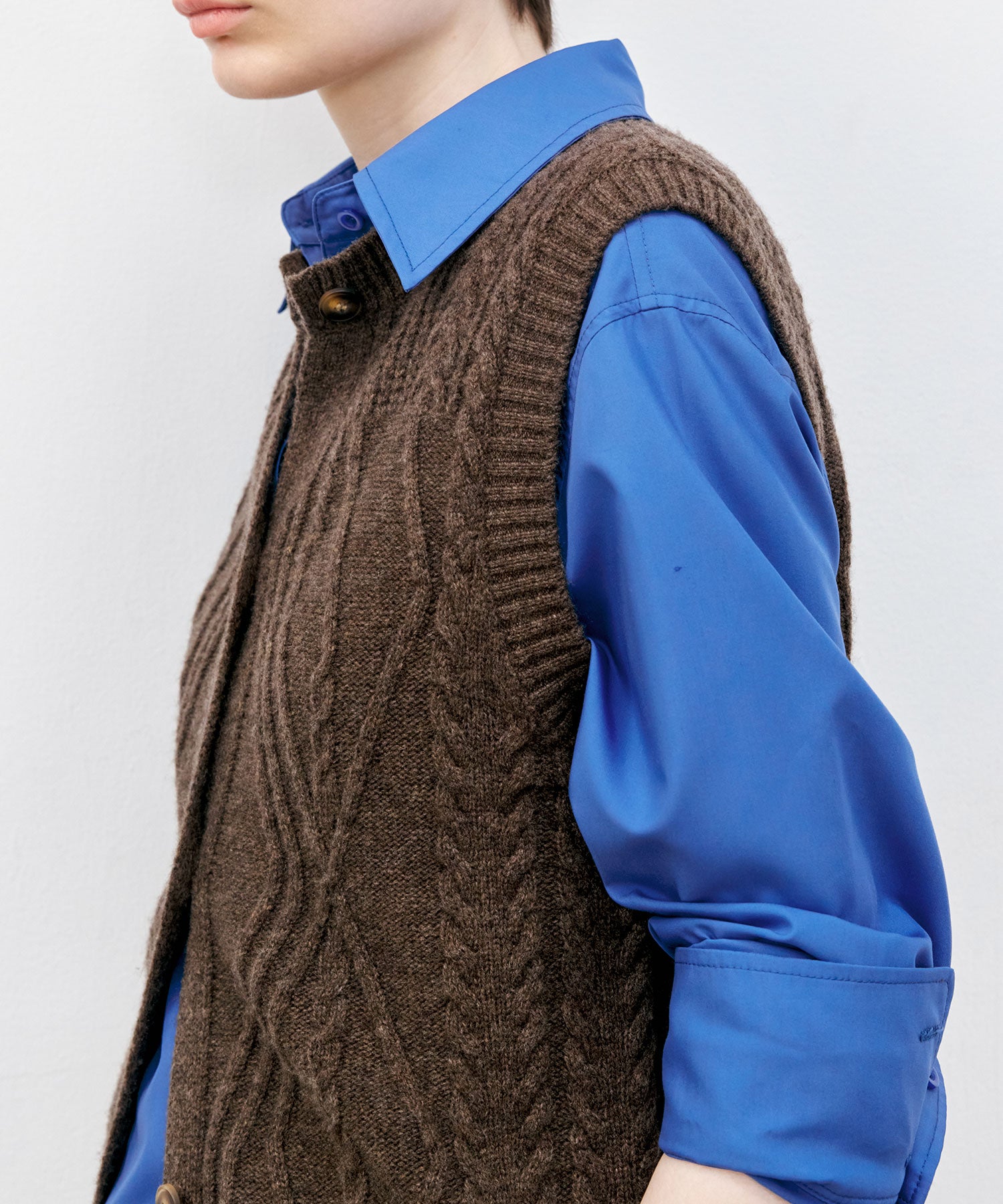 Cross-Front Button 2-Way Shirt