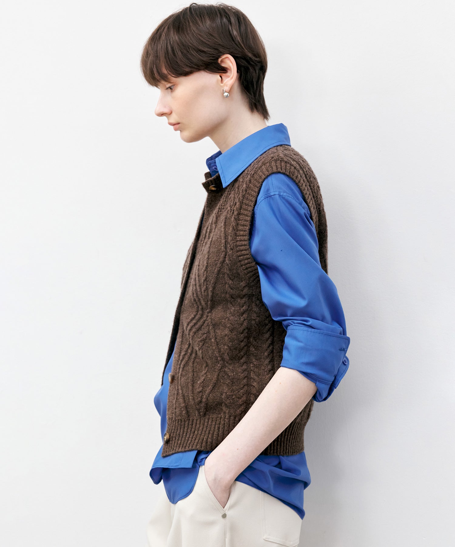 Cross-Front Button 2-Way Shirt