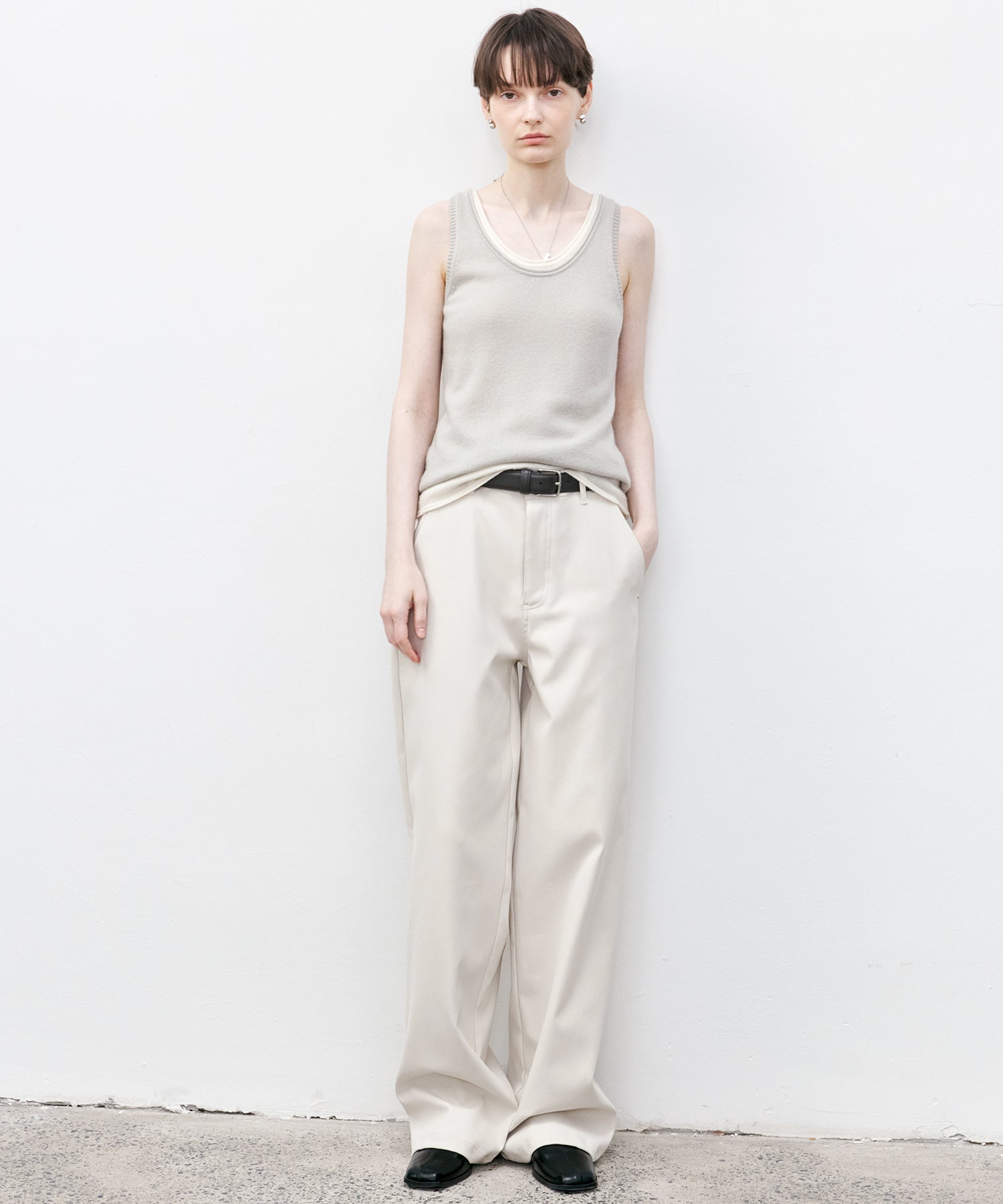 White Straight-Leg Pants