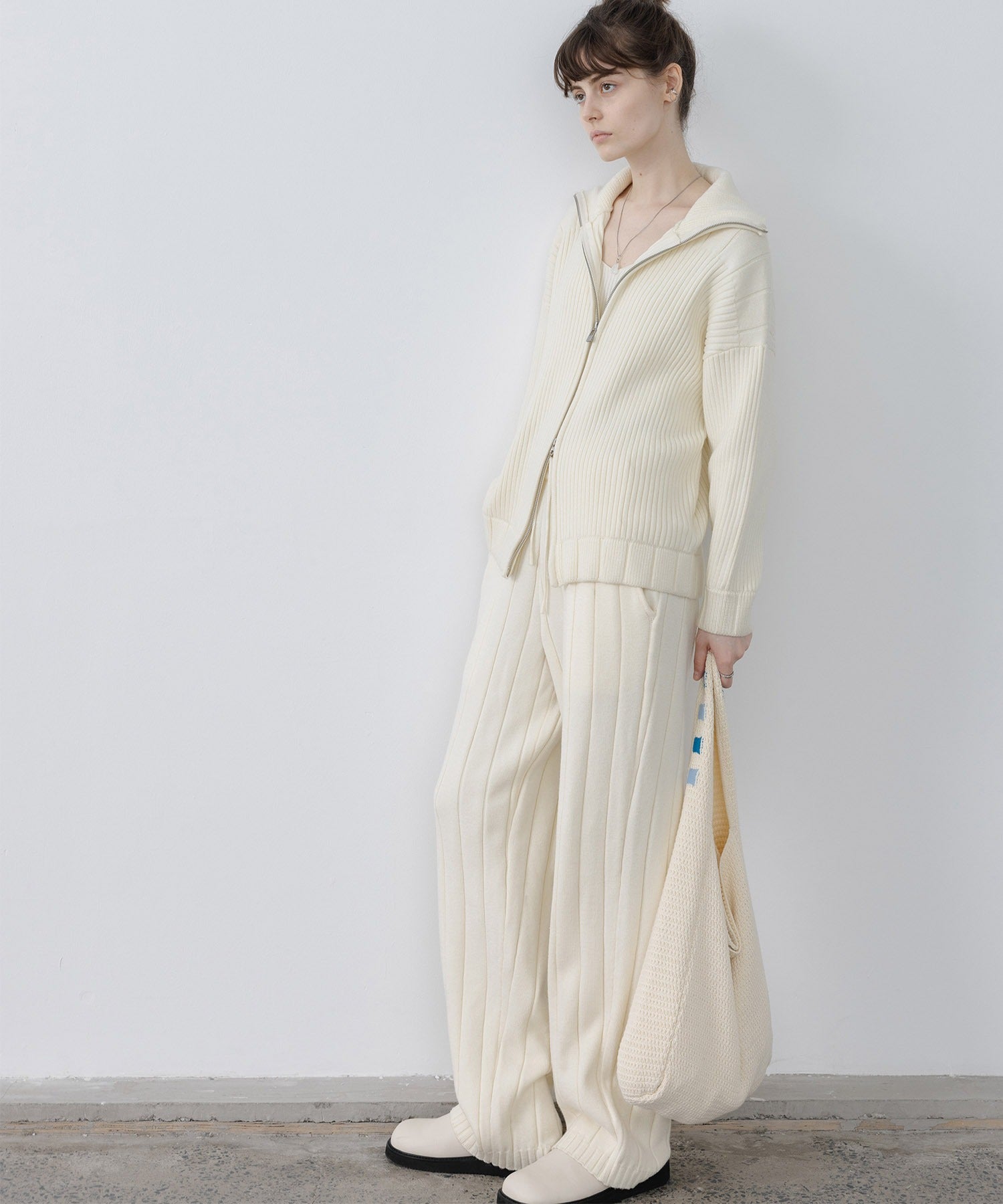 Wide Rib Knit Pants