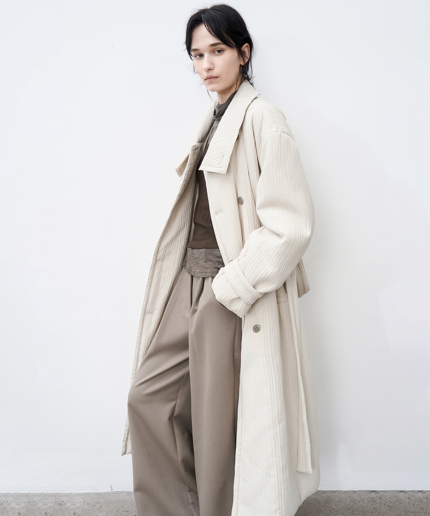 Stand Collar Oversized Long Cotton Coat