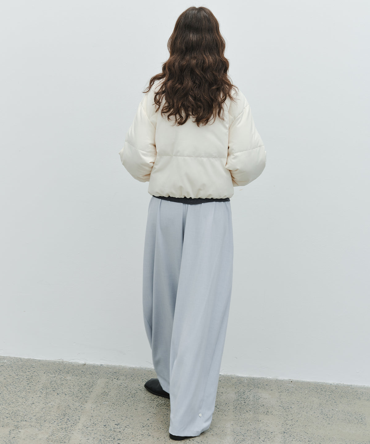 「10月下旬出荷予定」Tuck Detail Adjustable Hem Wide Pants