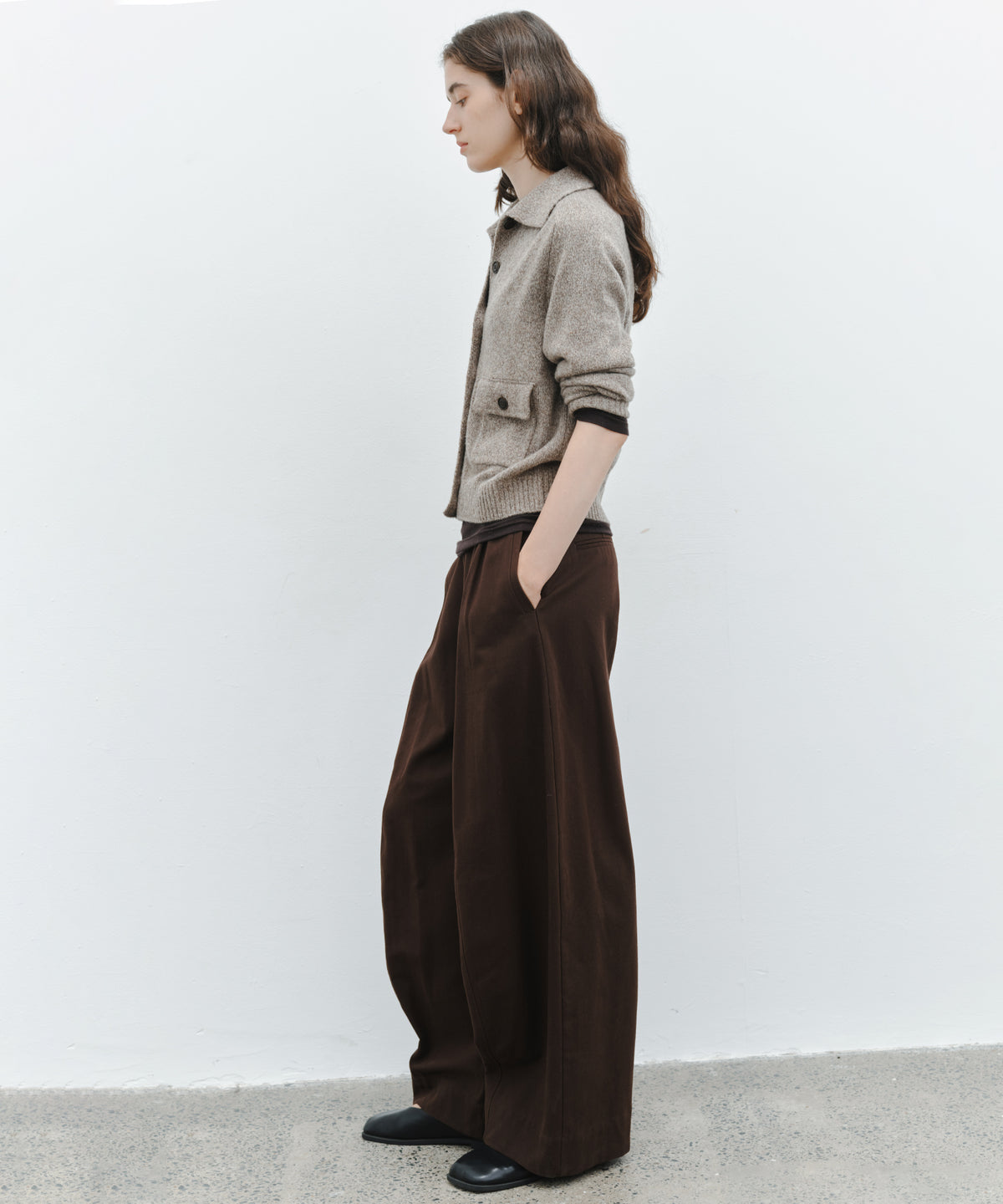 「10月下旬出荷予定」Back Elastic Wide Straight Pants