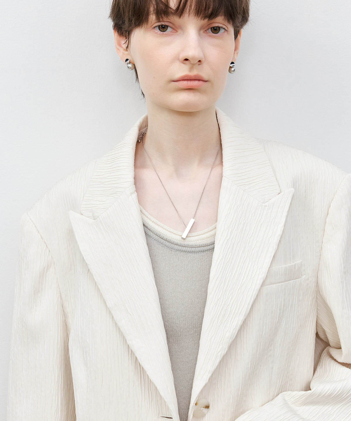 Textured Oversized Tailored Jacket