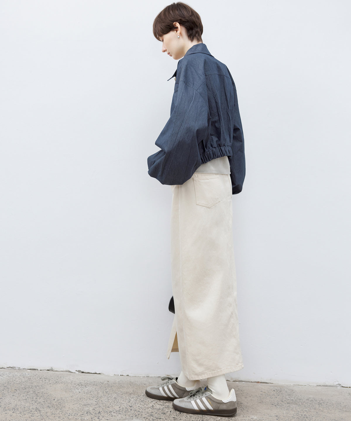 Balloon Sleeve Cropped Blouson