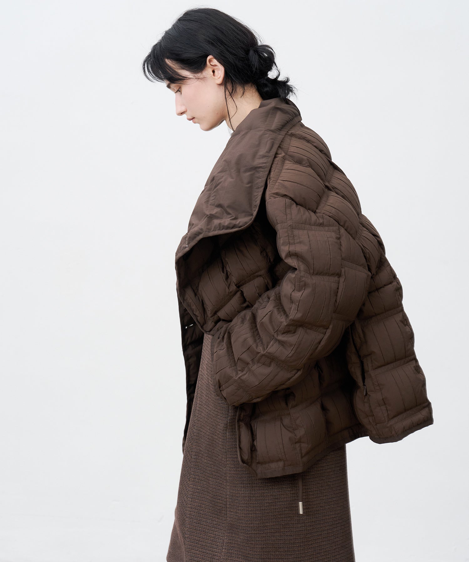 Crinkled Stand Collar Down Jacket