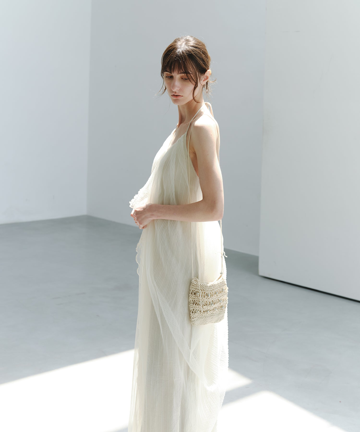 「6月上旬～中旬出荷」Sheer Pleated Cocoon Dress