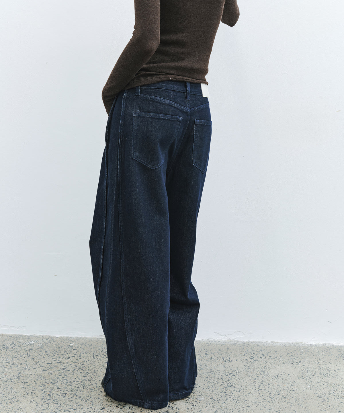 「10月下旬出荷予定」Side-Seam Detail Wide Denim Pants