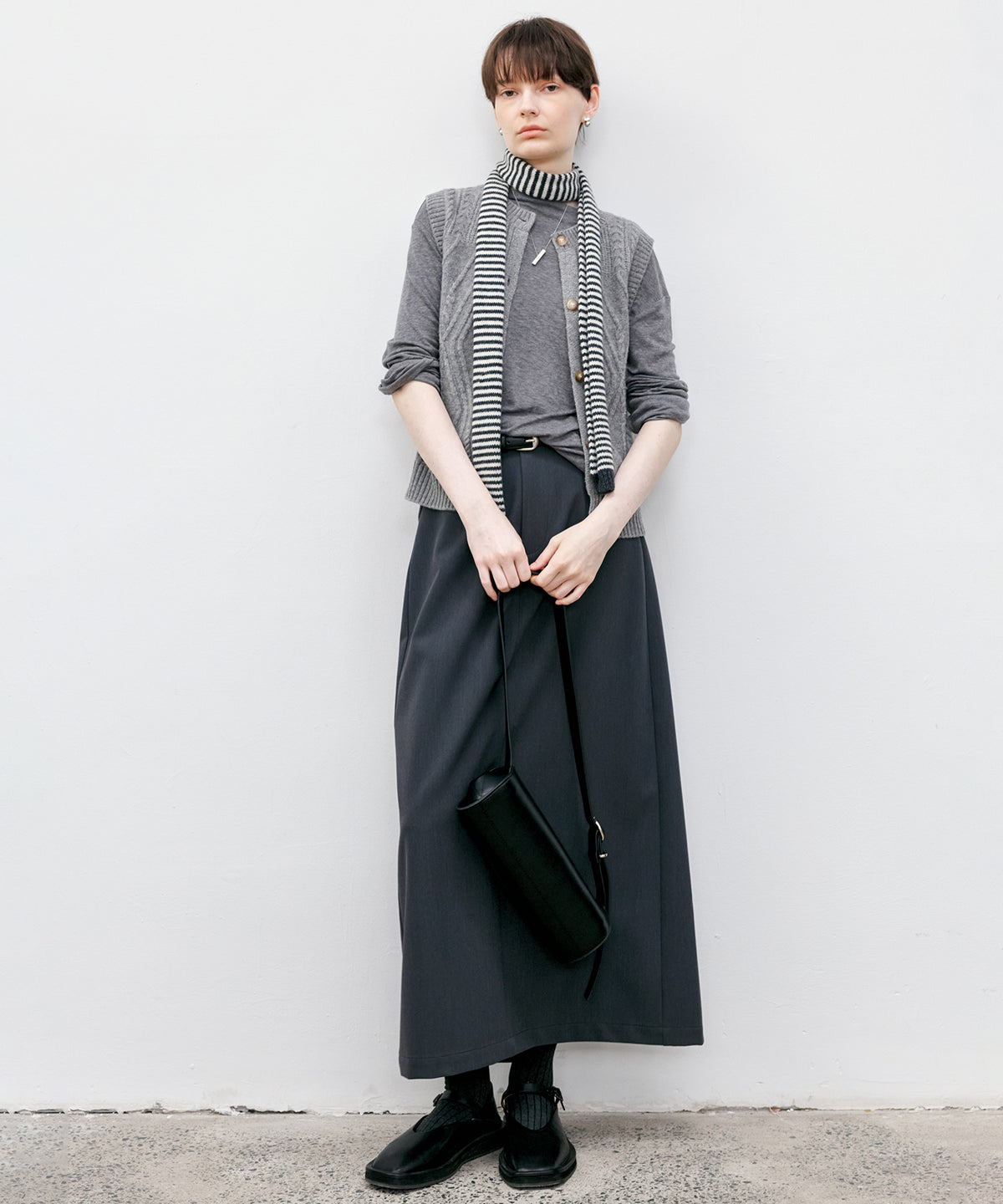 Back Slit Straight Maxi Skirt