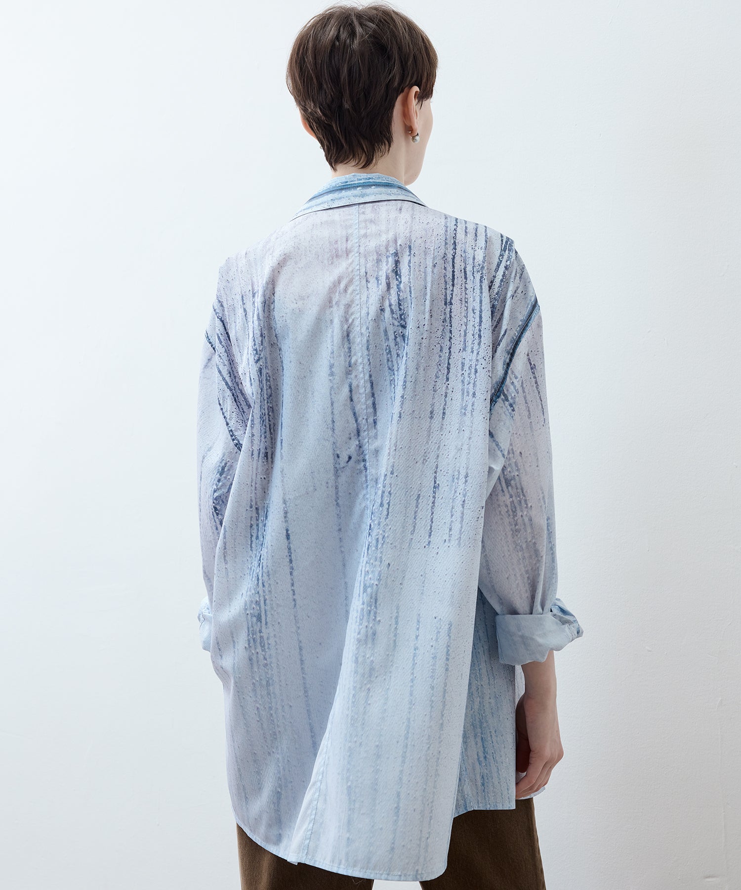UPF50+ Rain Art Sheer Oversized Shirt