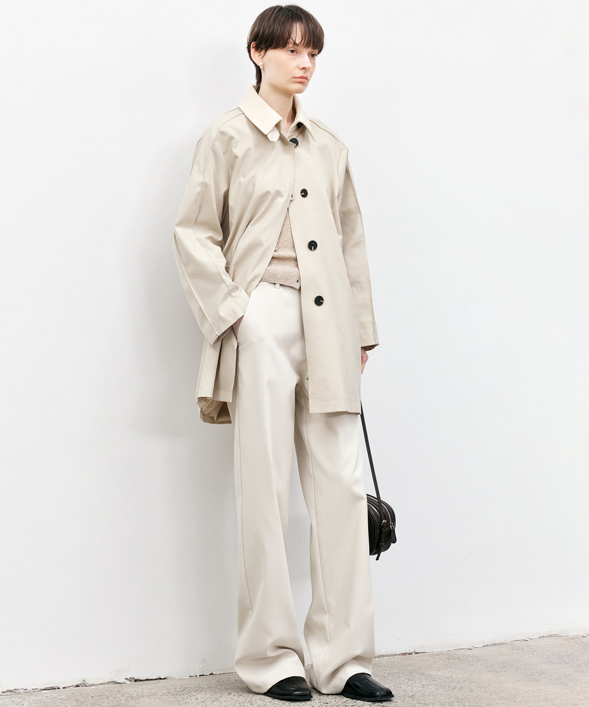 코듀로이 칼라 미들 코트