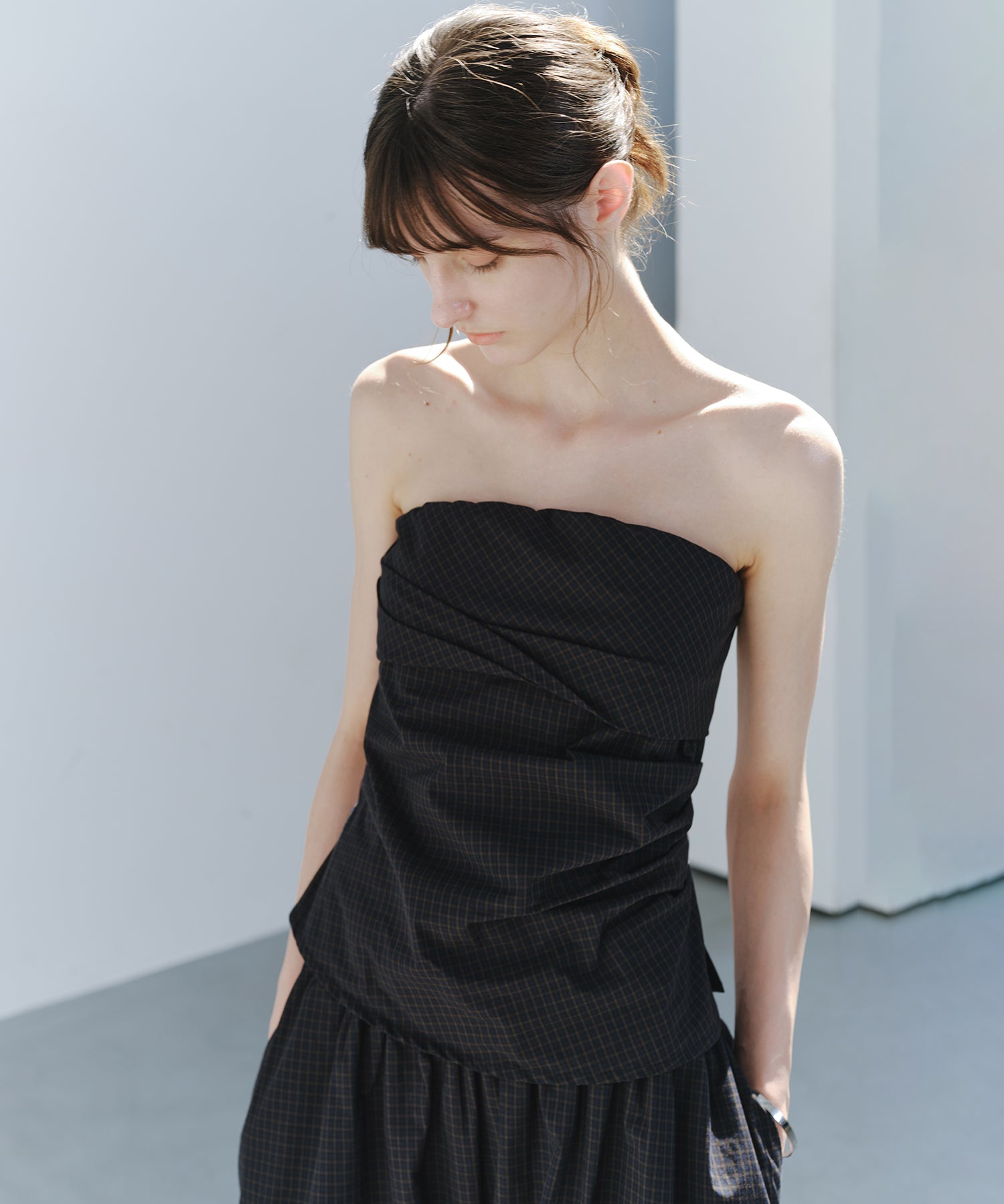 「7月上旬～中旬出荷」Shirred Bandeau Top