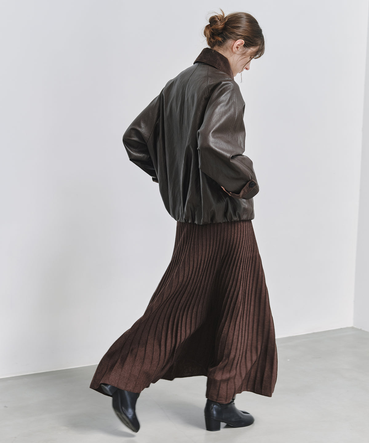 「10月下旬出荷予定」Corduroy Collar Docking Short Blouson Jacket